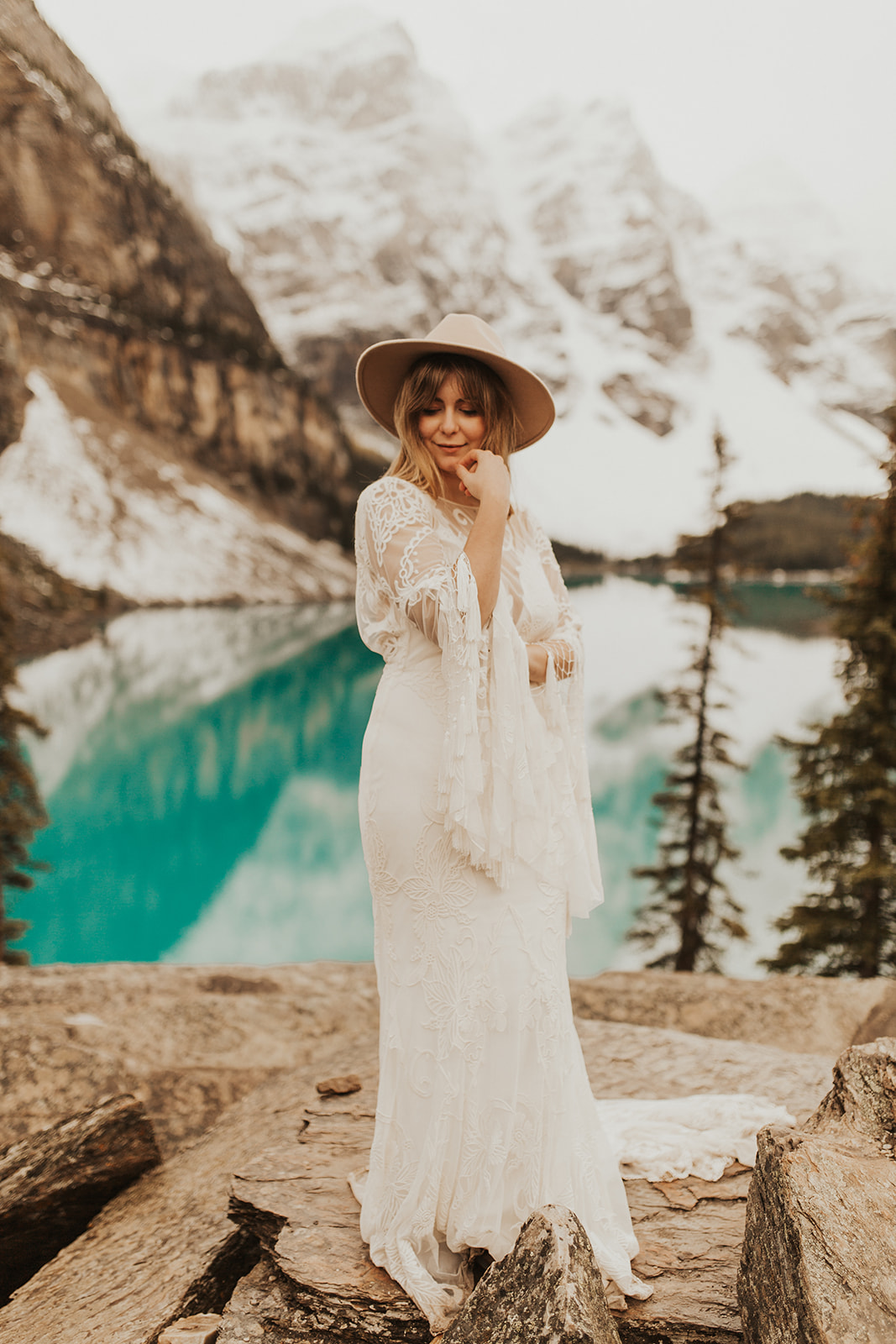 Banff Elopement l Lake Moraine Elopement l Vintage Bolo Tie l Pampas Grass Boho Boquet l Rue Design Wedding Dress l Banff Wedding Photographer l Destination Wedding Photographer l Katy Rose Photo_-94.jpg