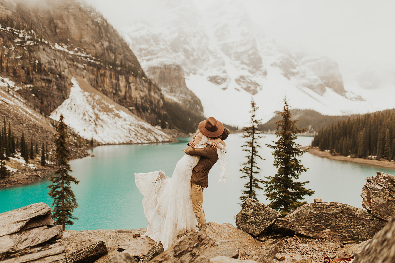 Banff Elopement l Lake Moraine Elopement l Vintage Bolo Tie l Pampas Grass Boho Boquet l Rue Design Wedding Dress l Banff Wedding Photographer l Destination Wedding Photographer l Katy Rose Photo_-170.jpg