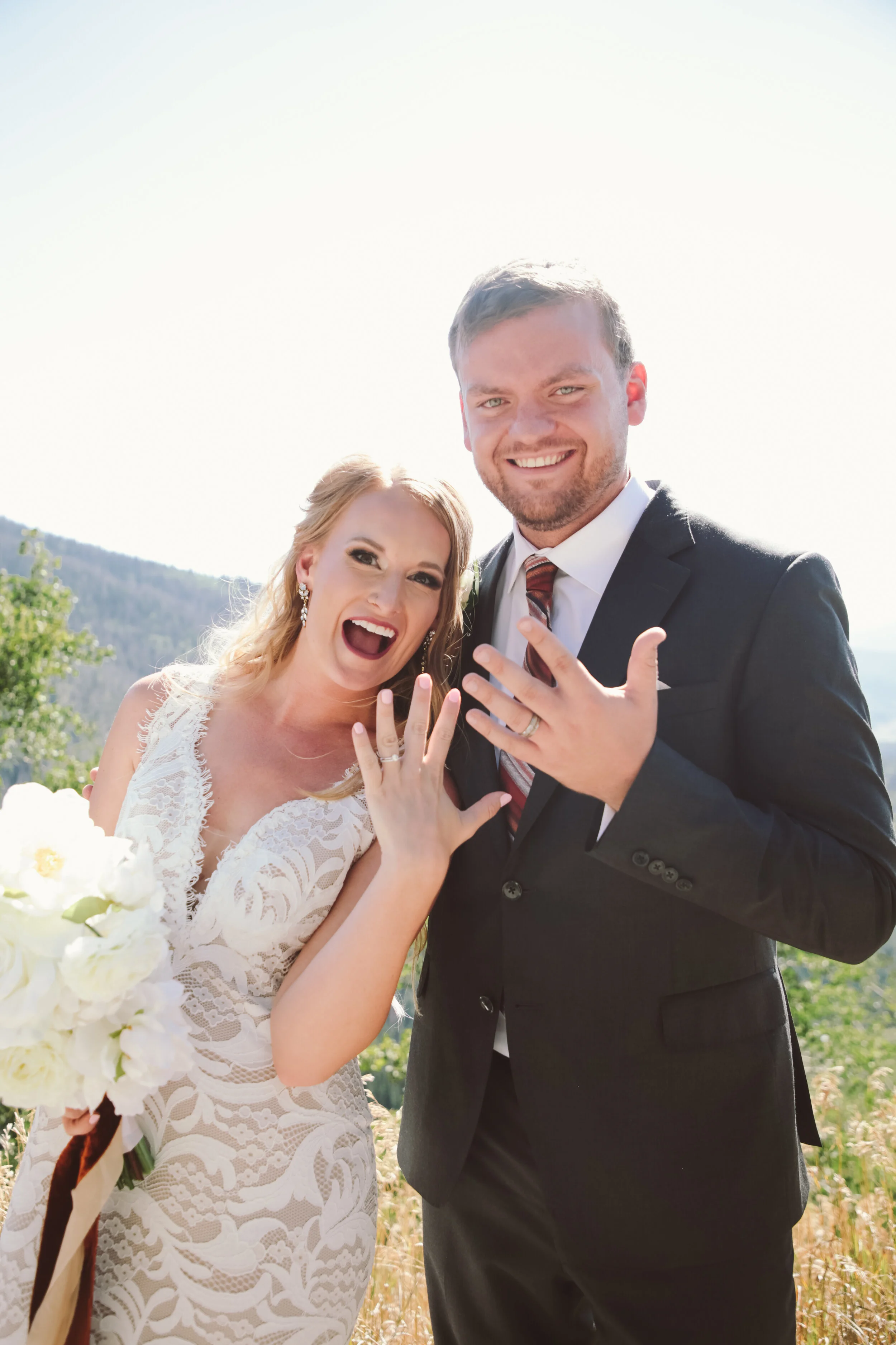 Real Wedding : Lauren + Tom :: Intimate National Forest Wedding in Wtoo Gown