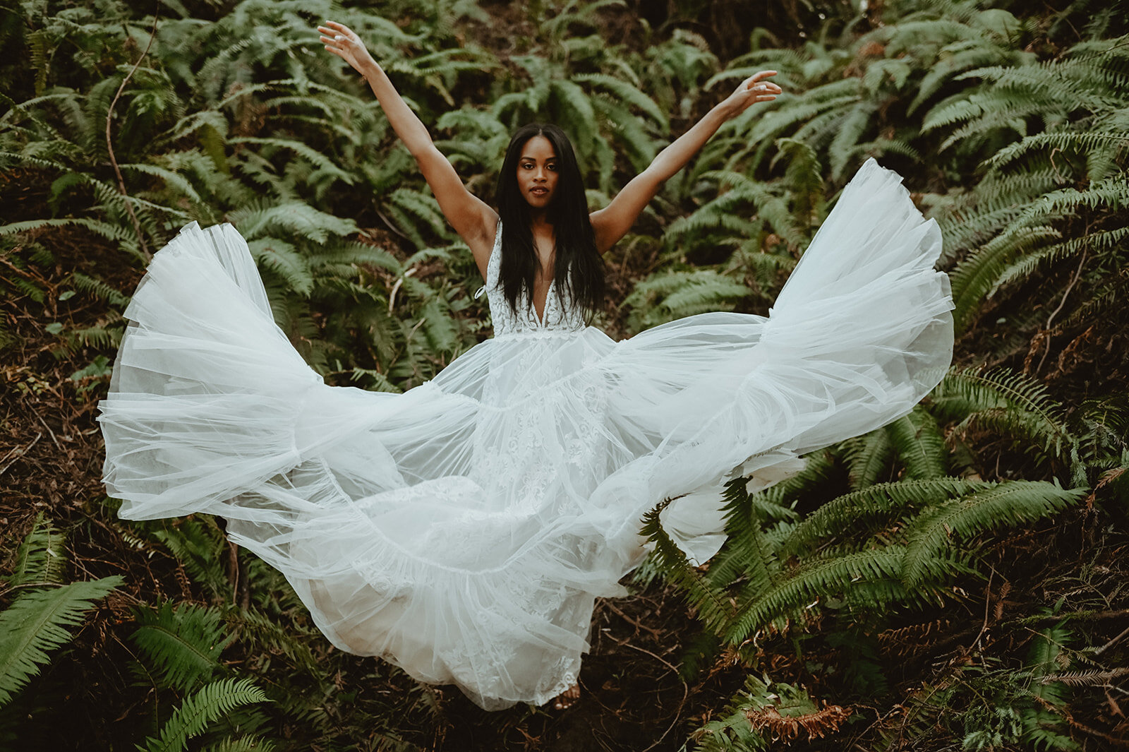  Styled bridal session with Emily Noelle Photography in the Made With Love River Wedding dress at the Hoyt Arboretum in Portland, Oregon 