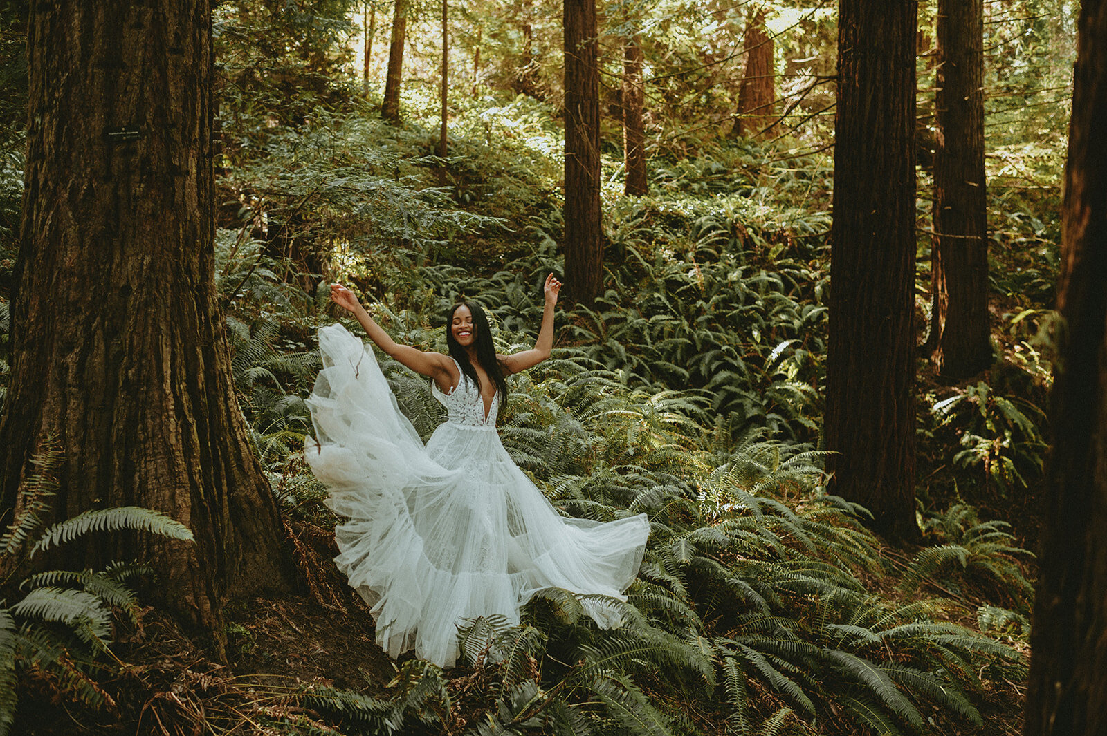  Styled bridal session with Emily Noelle Photography in the Made With Love River Wedding dress at the Hoyt Arboretum in Portland, Oregon 