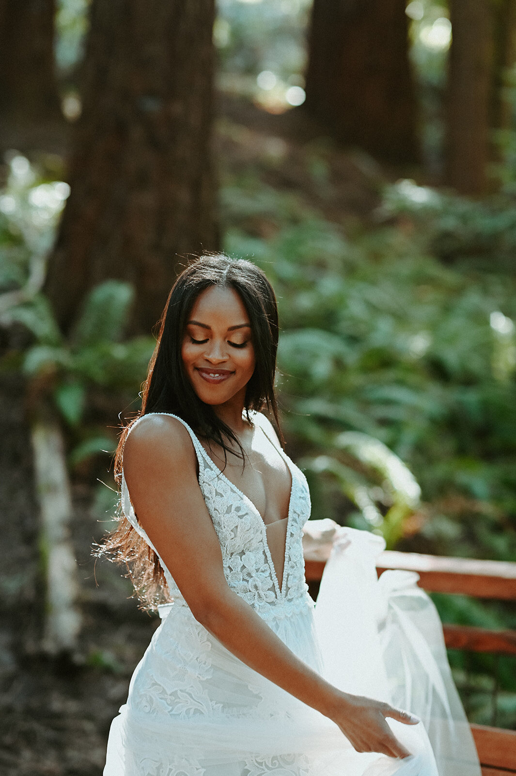  Styled bridal session with Emily Noelle Photography in the Made With Love River Wedding dress at the Hoyt Arboretum in Portland, Oregon 