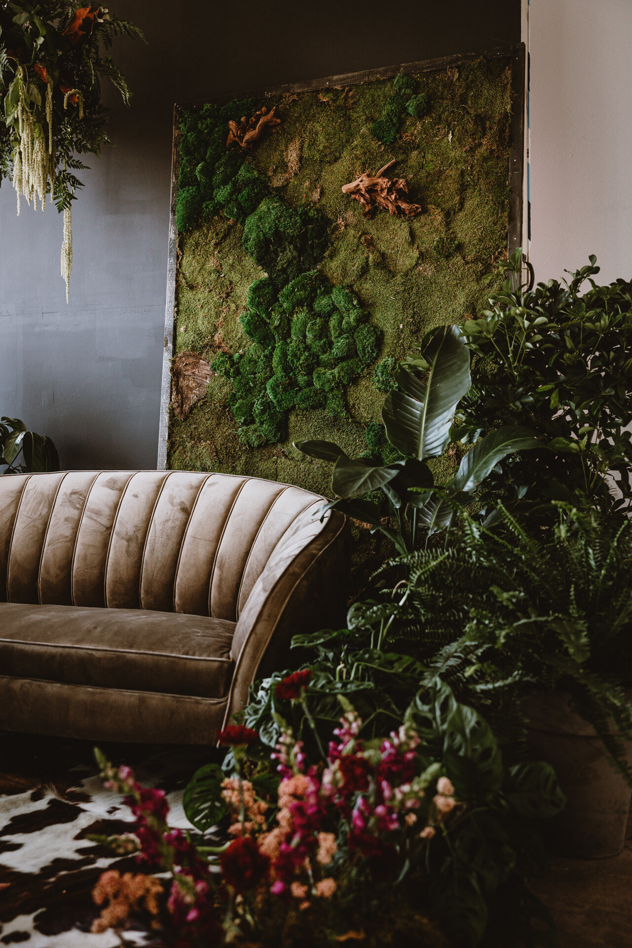  Lush + Leather intimate LGBTQIA+ styled shoot at Denver Photo Collective in the gorgeous Vagabond Zoe wedding gown and Eos cape photographed by Storih Photography 