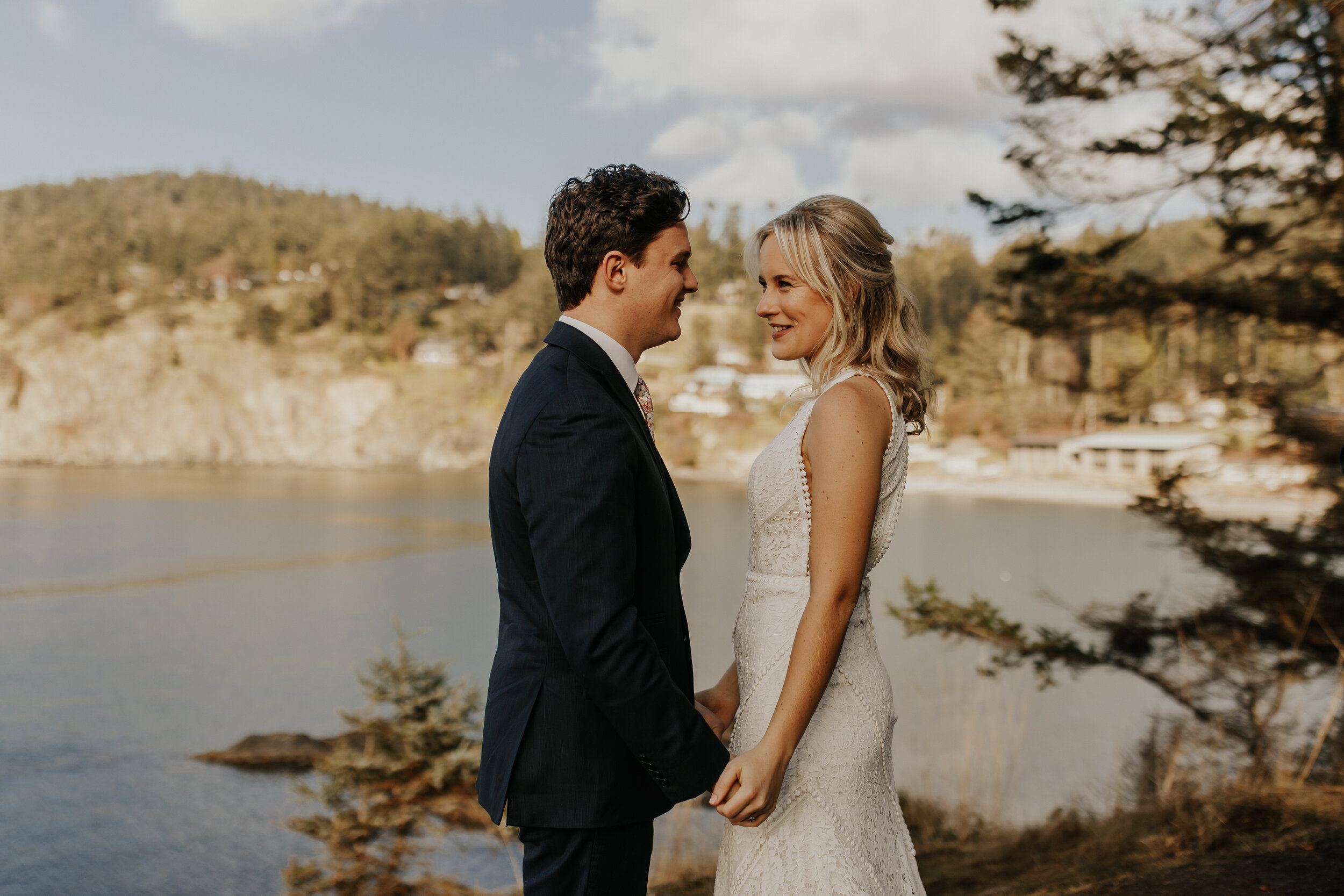  Georgie and Peyton’s Cannon Beach elopement in Rish Rio wedding dress 