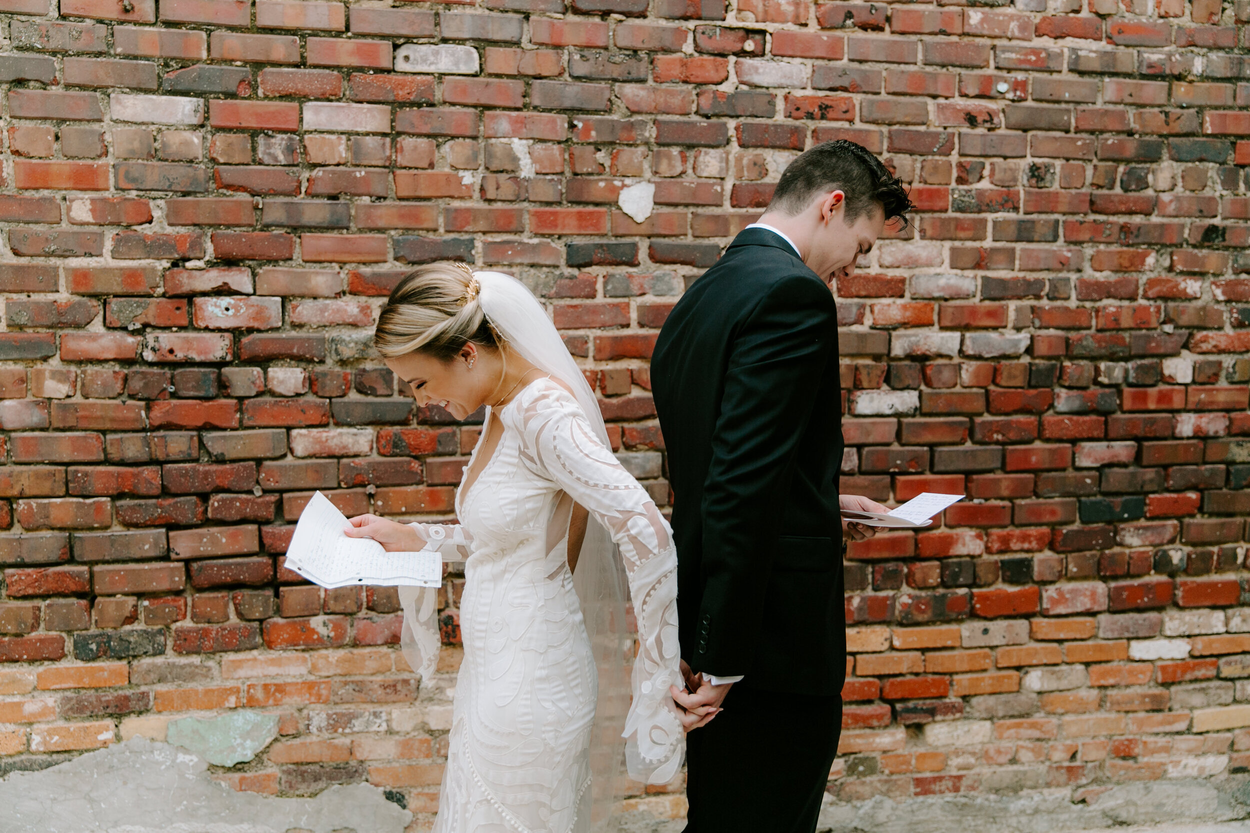  Rue de Seine Layla wedding dress for Megan and Benjamins Industrial wedding 