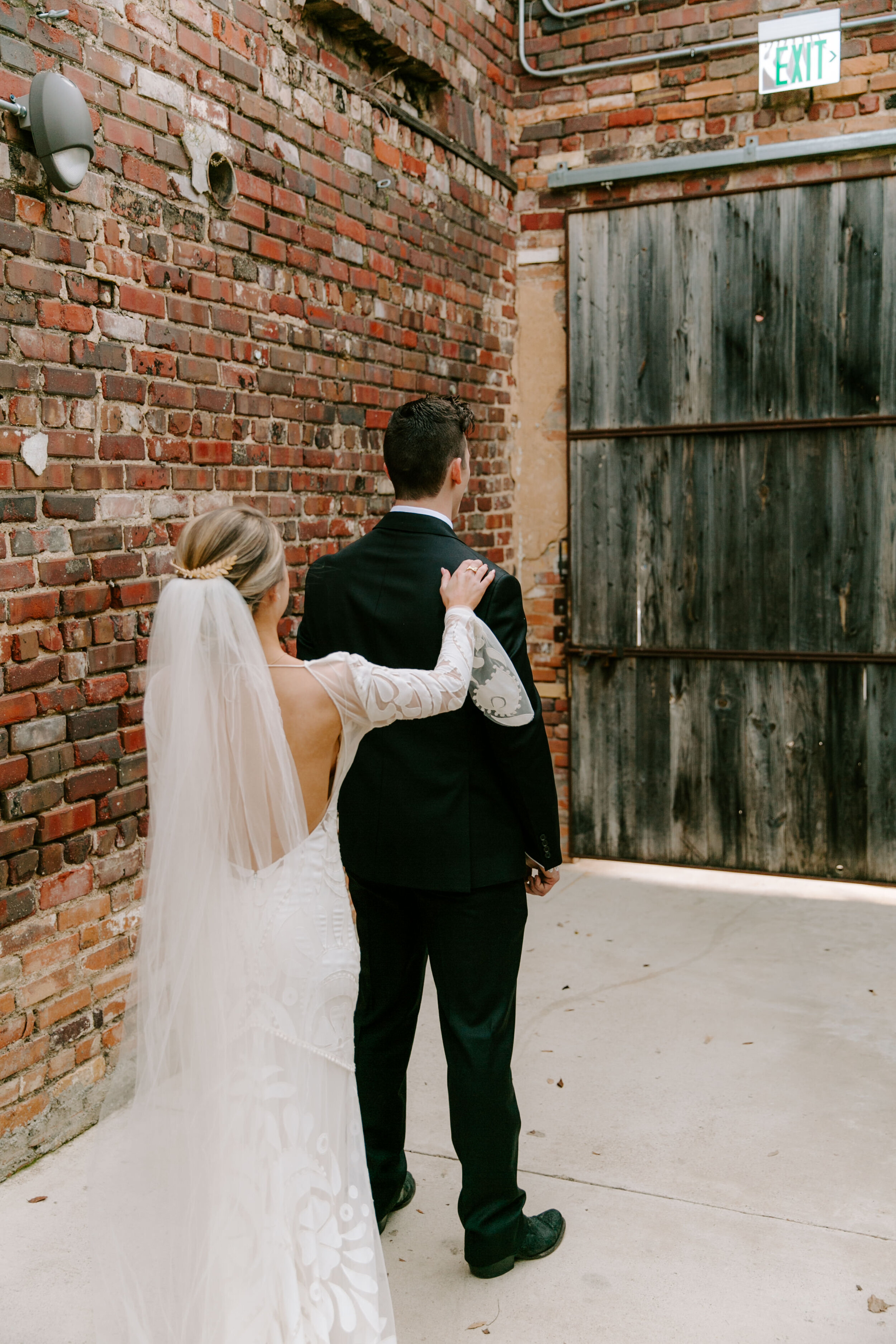  Rue de Seine Layla wedding dress for Megan and Benjamins Industrial wedding 