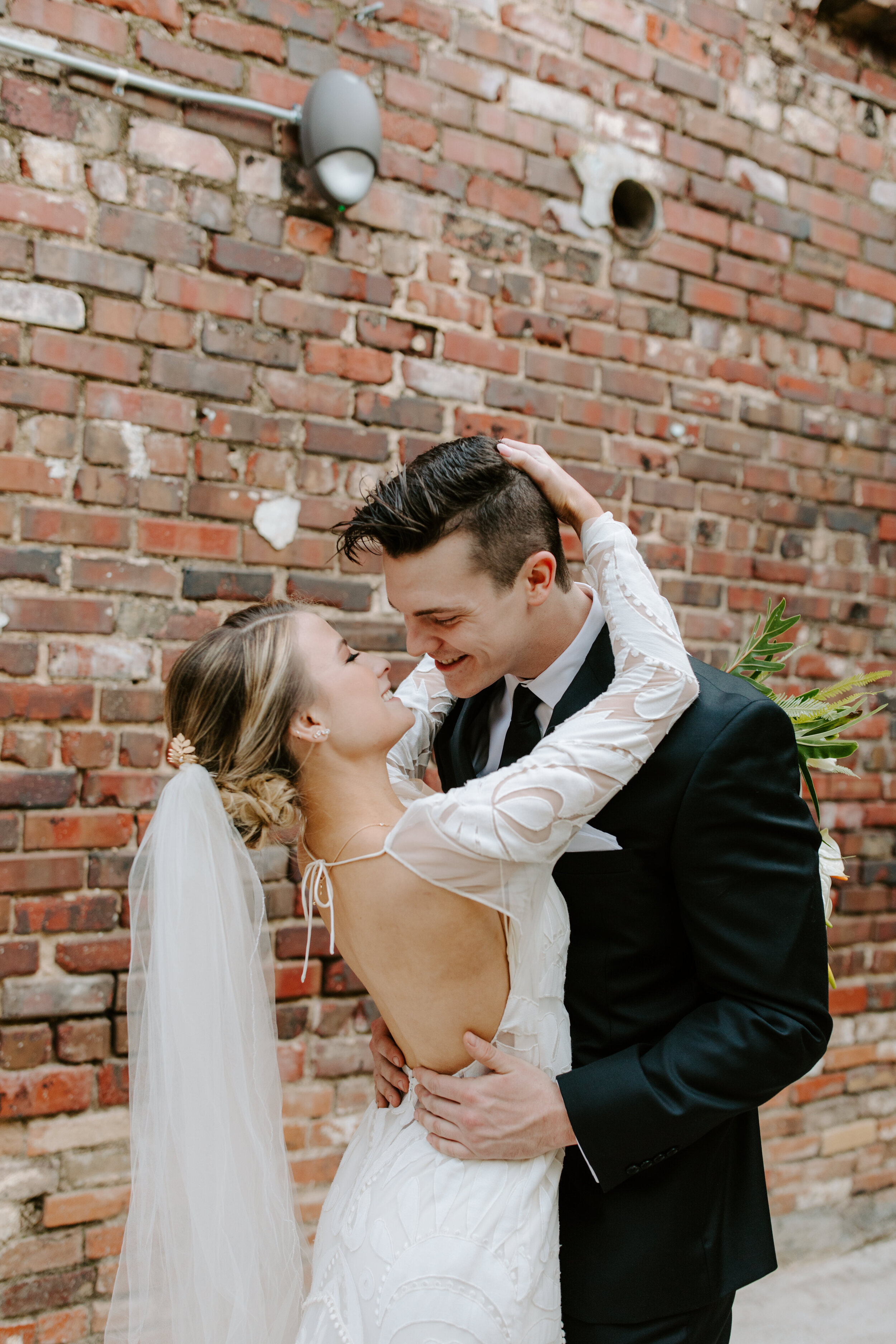  Rue de Seine Layla wedding dress for Megan and Benjamins Industrial wedding 