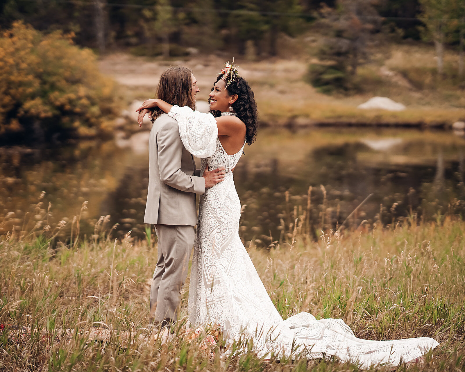  Rue de Seine Golden Rhapsody Bishop wedding dress for a boho ranch wedding styled shoot inspiration 