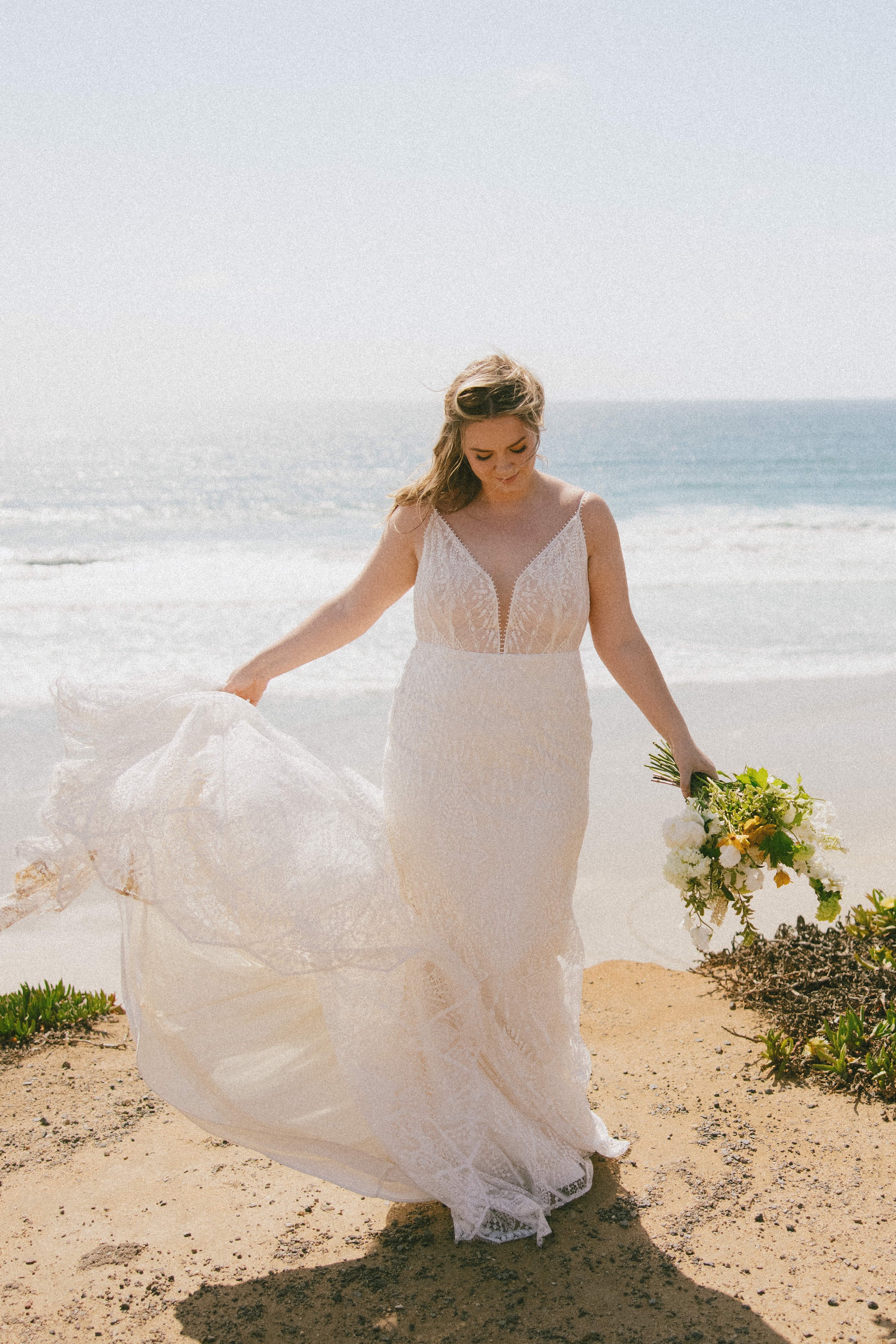 boho beachy bridal inspiration in rish wedding dress