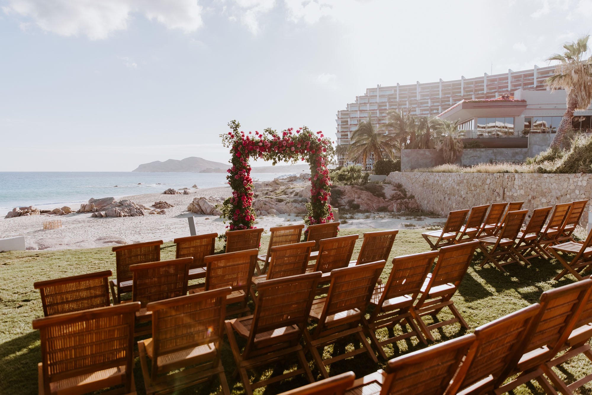 beach wedding inspiration with lots of florals