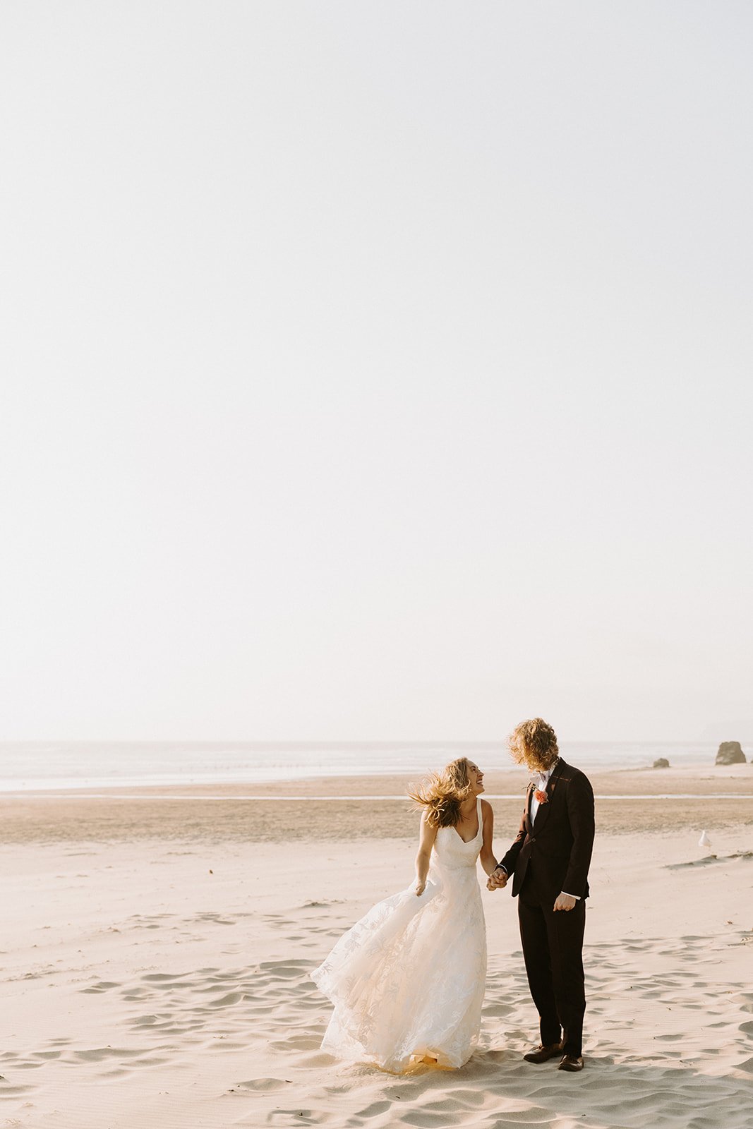 Secluded Scenic Coastal Elopement Inspiration in Truvelle Wedding Dress ...