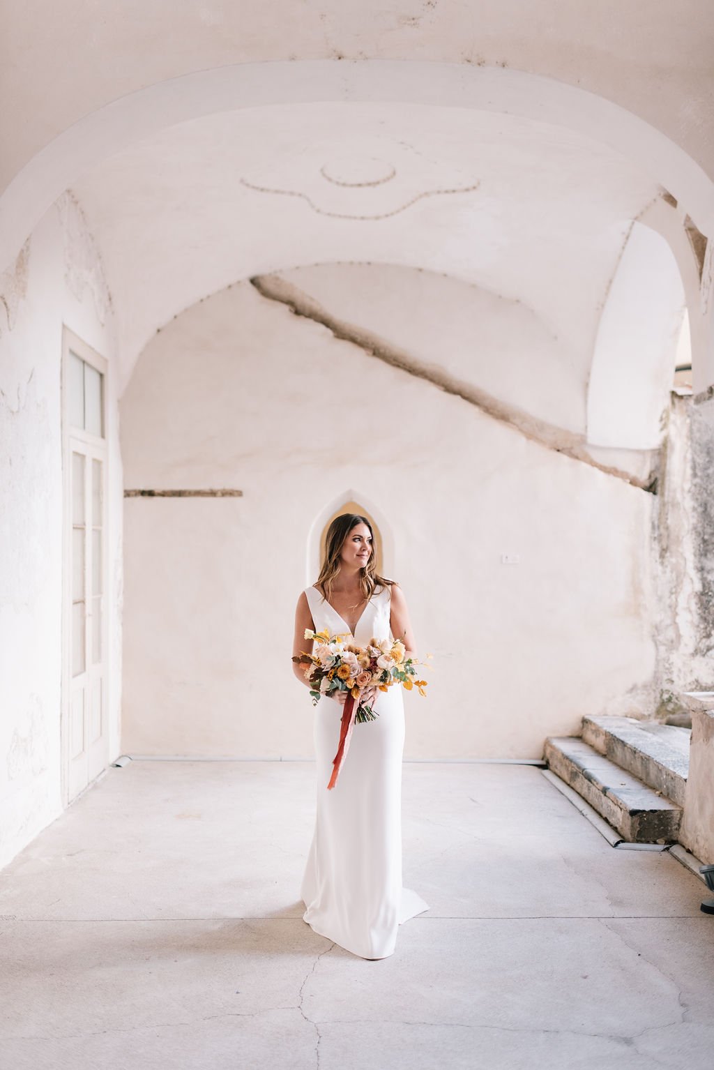 made with love wedding dress in elopement wedding in amalfi
