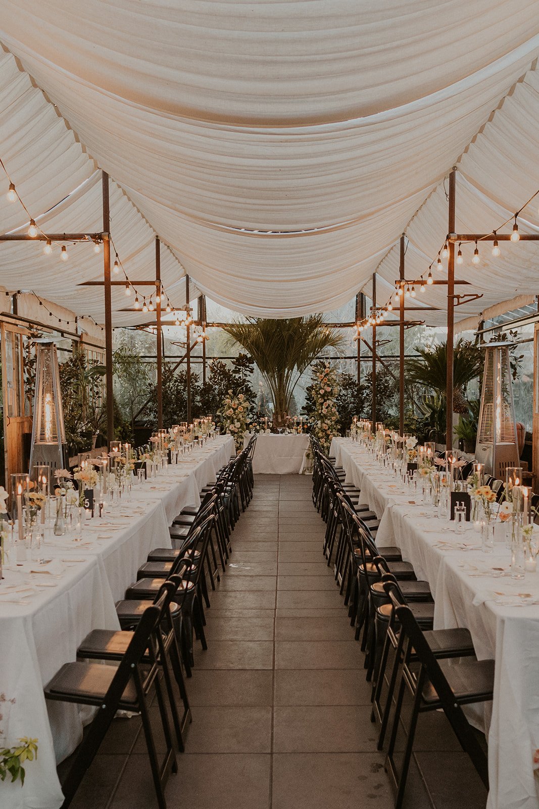 modern and chic greenhouse wedding