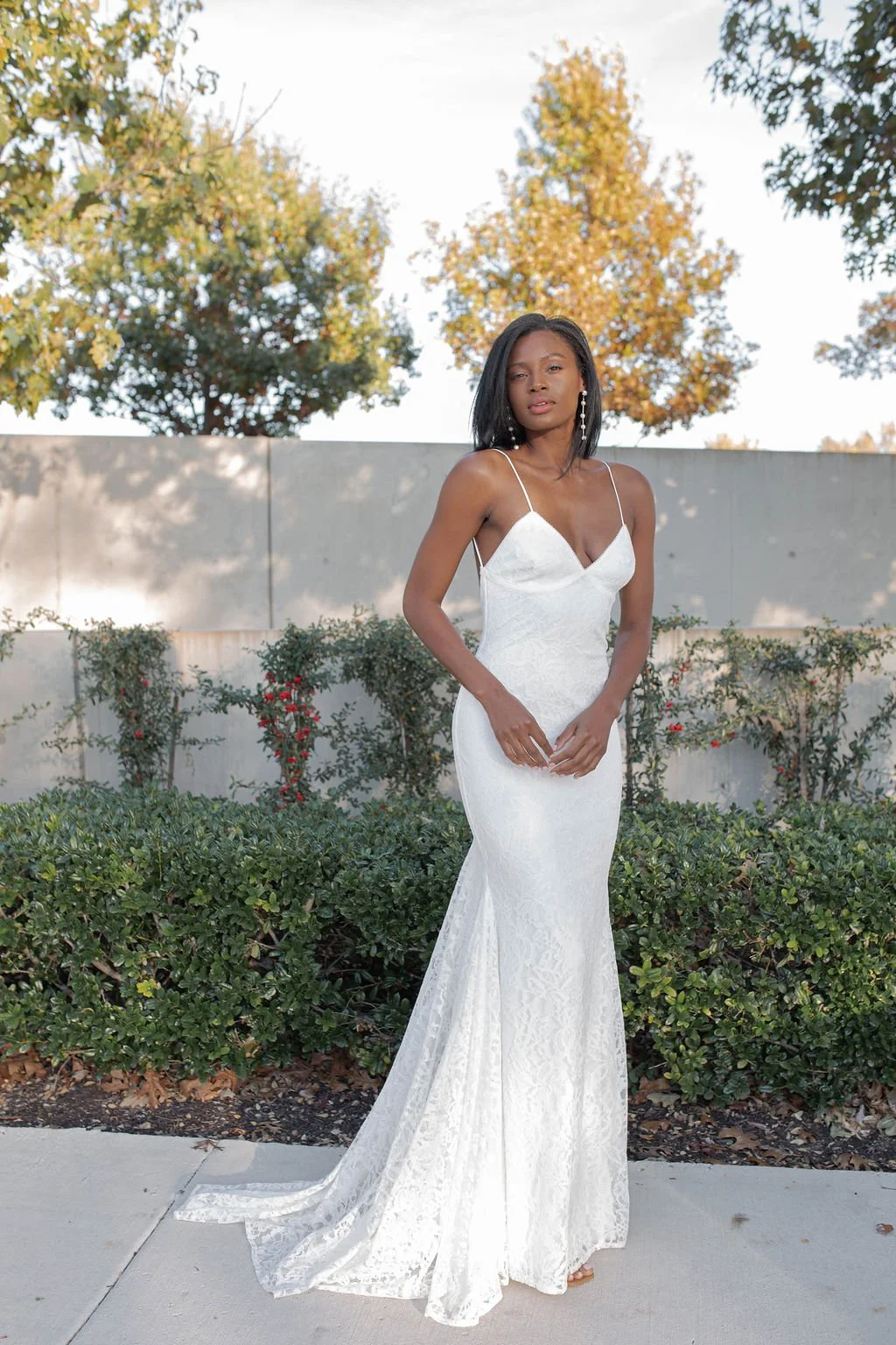 in white bridal shop