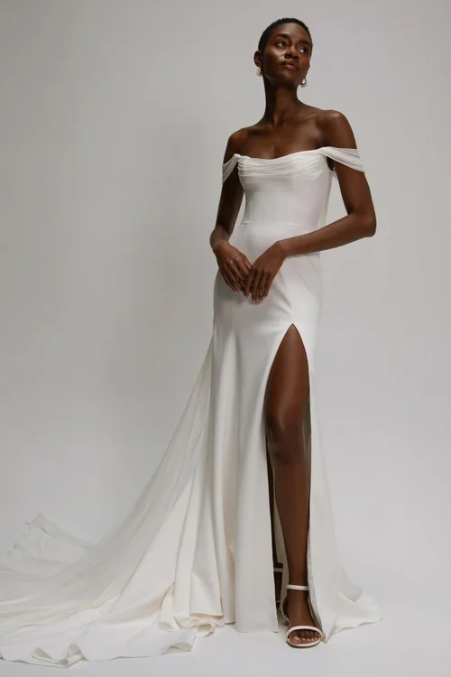elegant ivory dresses Soleil Gown All Dressed Up™ | ensuring elegance in every Color:Maroon red FEBMARKDOWN2025