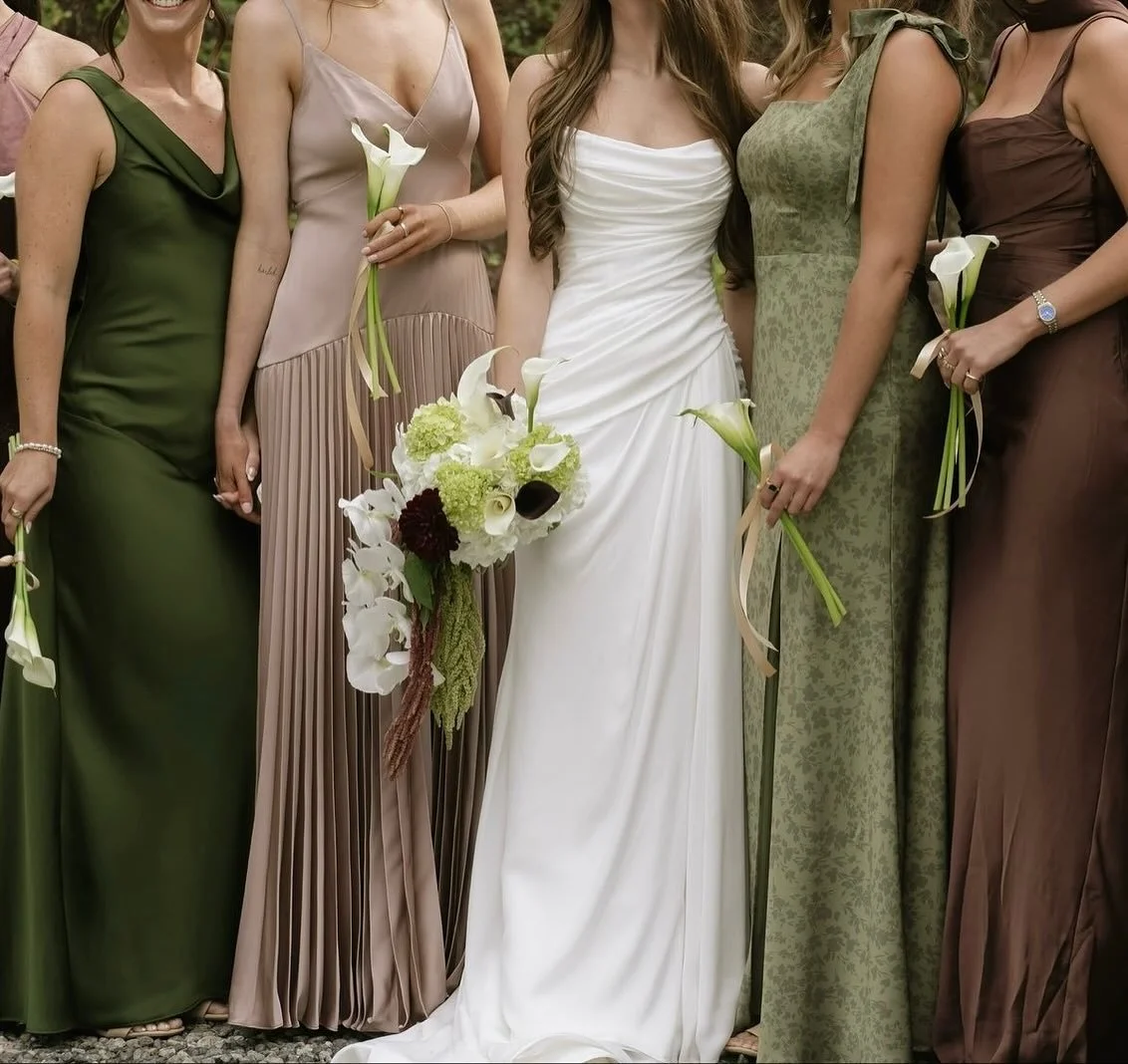 this one&rsquo;s for our fall brides ✨ if you&rsquo;ve found the dress &amp; are now looking for the perfect color for your bridal party, here&rsquo;s some of our favorite fall bridal party inspo 🍂🤍 all content via @pinterest 📌

tell us your go-to