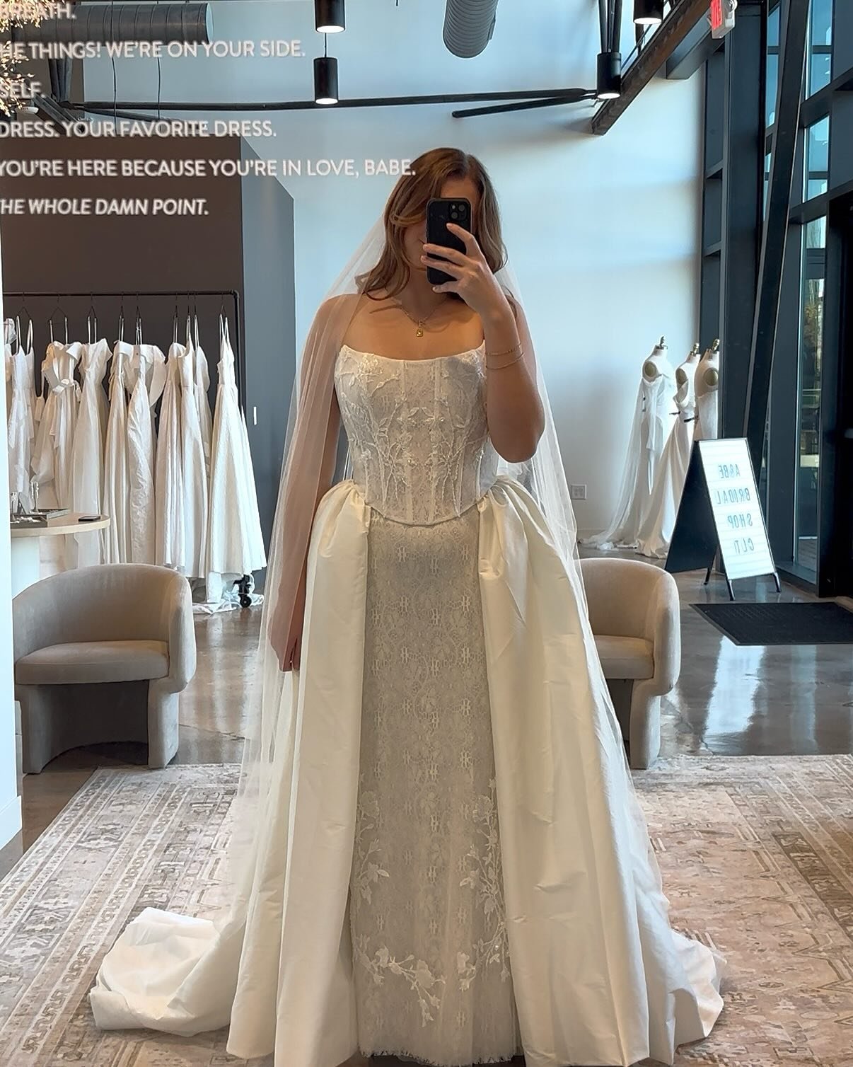 hot off the press! ☕️ meet &lsquo;goldie&rsquo; from @watters which just hit the floor in charlotte this week! this dress is perfect for the bride looking to make a statement 😍

#weddingdress, #weddinginspo, bride, sparkle, overskirt, corset, oweddi