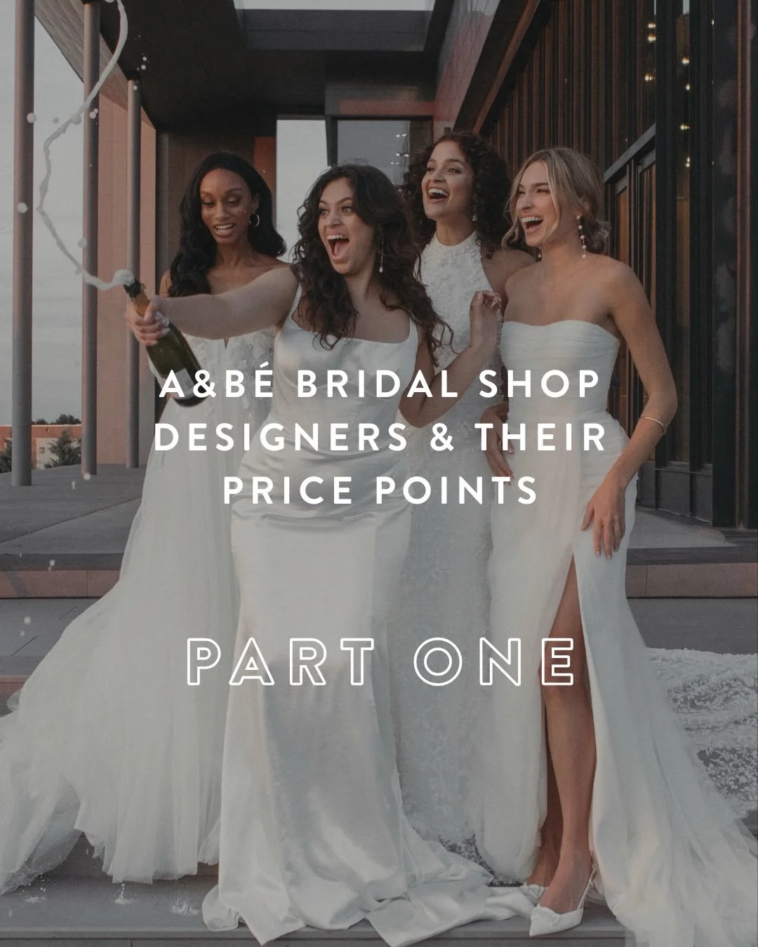 at a&amp;b&eacute; bridal shop, our designer lineup is something that we are extremely proud of. we have designers ranging in price points, styles, &amp; production times, so we truly believe that any bride can find a dress that embodies who they are
