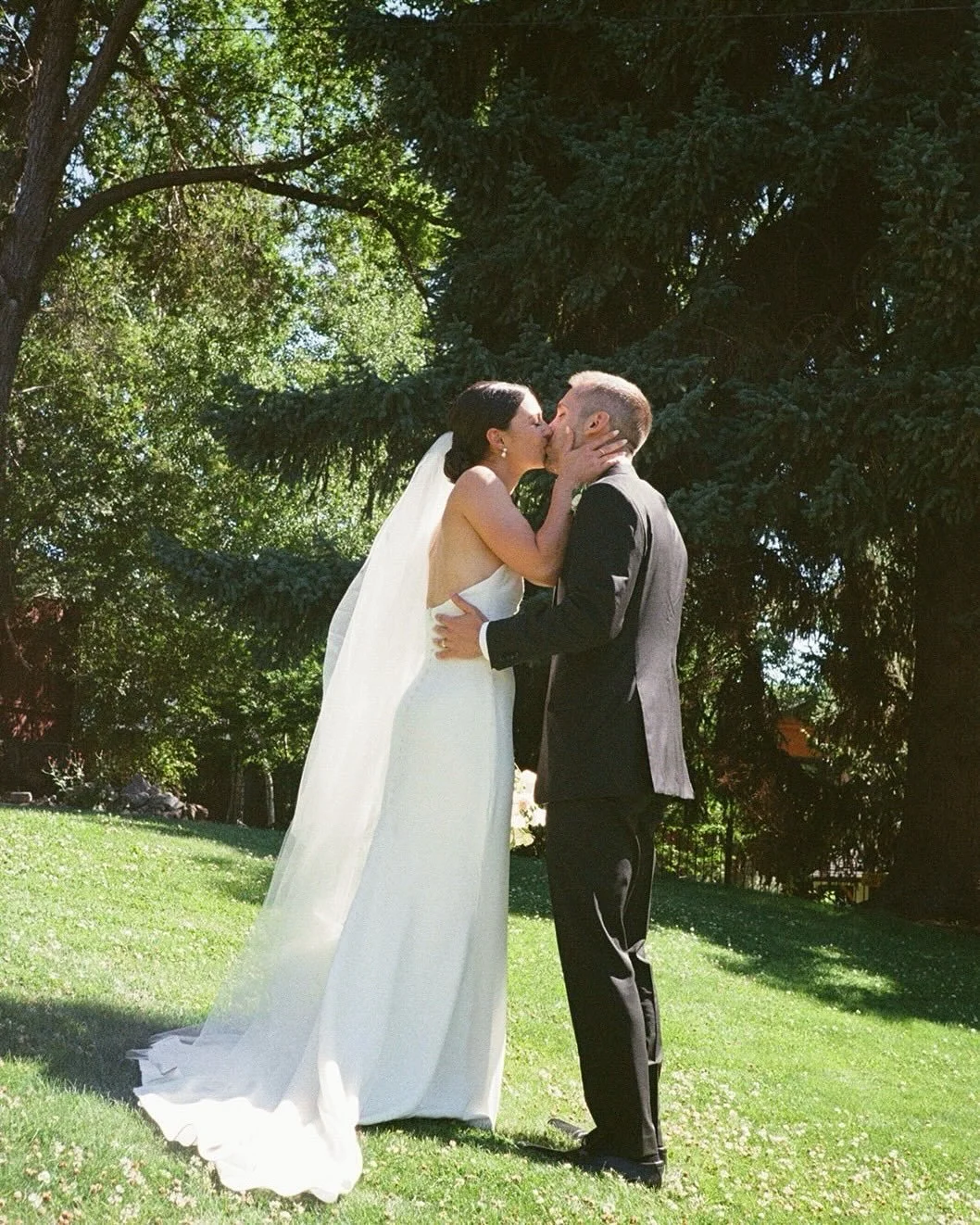 a&amp;b&eacute; real bride kara &amp; brandon in @alexandragrecco on film 🤍 we&rsquo;re swooning over these colors &amp; all the other details of this day!

dress &lsquo;sloan&rsquo; by @alexandragrecco via a&amp;b&eacute; #portland

photos | @allis