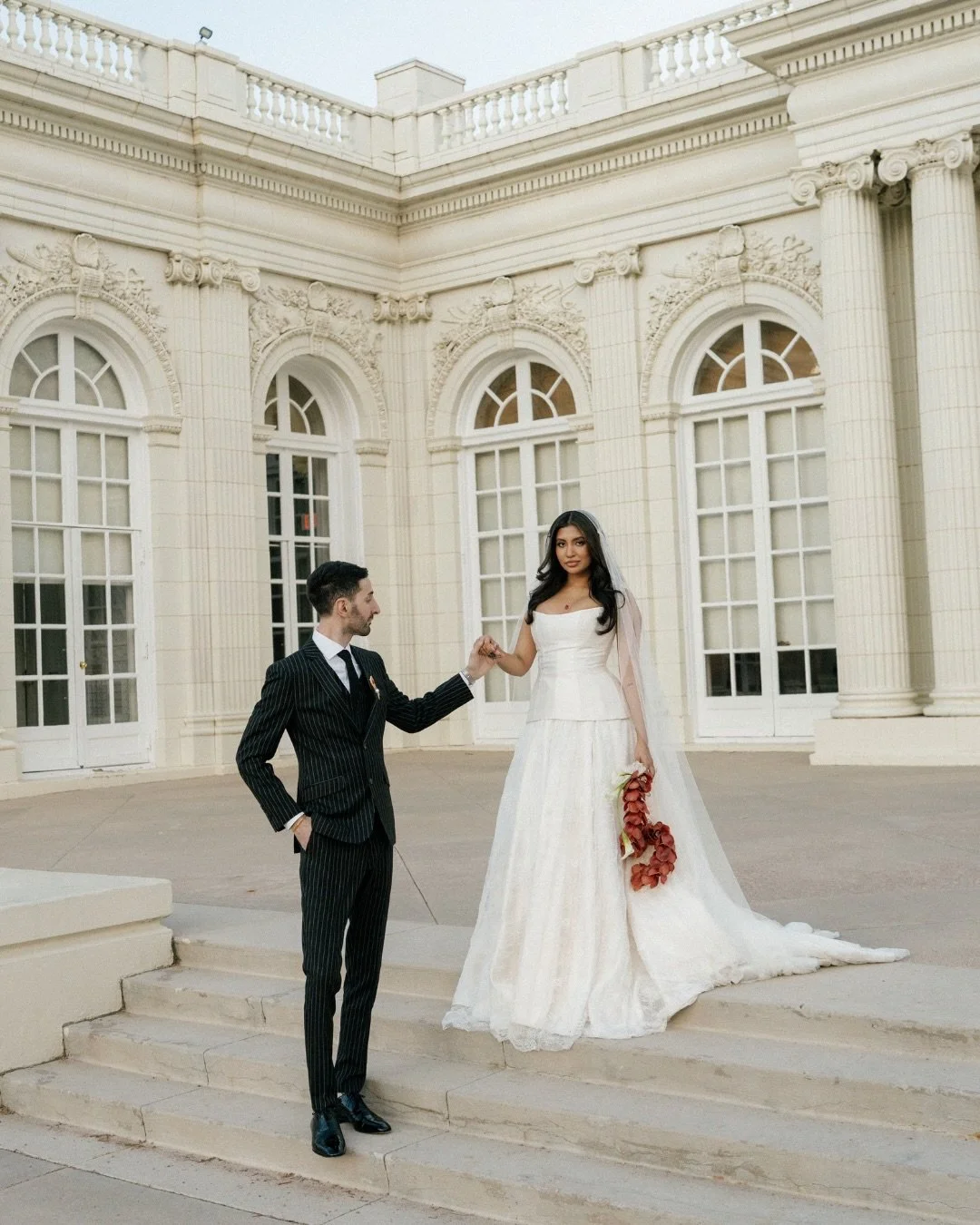 we can&rsquo;t get enough of this breathtaking editorial shoot featuring the camille ensemble from @saintbridal. we are SO obsessed 🖤 the camille ensemble is giving effortlessly cool bride: sculptural, fashion-forward &amp; undeniably chic.

shoutou