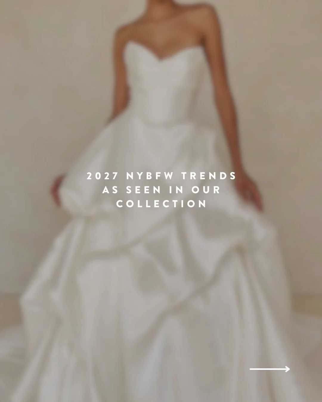 we are absolutely loving these #nybfw trends, as reported on by @vogue &amp; here are are some dresses in our collection that fit each one 🤍

which trend is your favorite? ✨

#bridalfashionweek #bridaltrends #vogue #fashiontrends