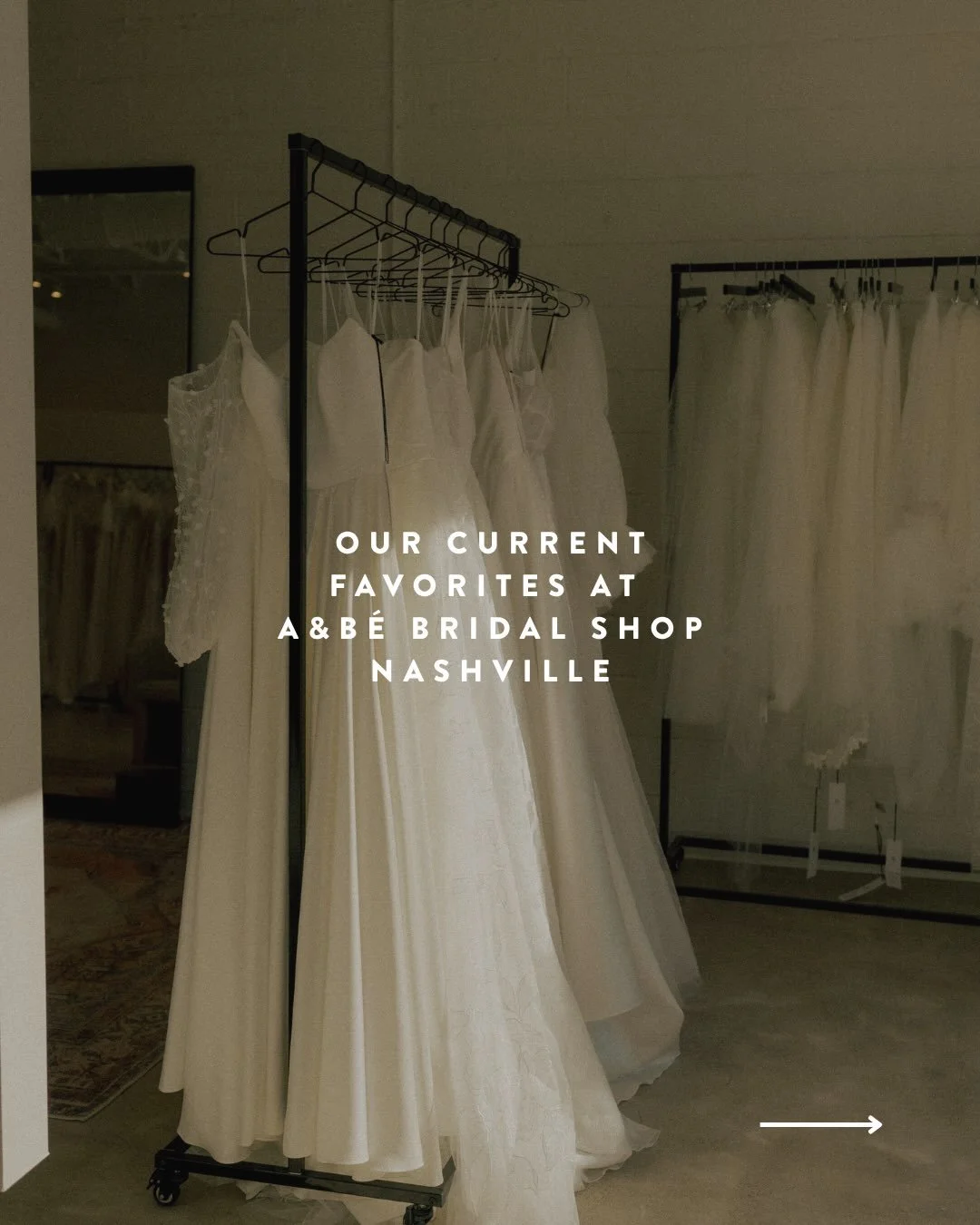 hey nashville brides! ✨

here are some of our current favorite looks at a&amp;b&eacute; nashville! which gown is your favorite? 

what are you waiting for? make an appointment through the link in our bio. 🤍

#nashvillebridalshop #aandbenashville #na