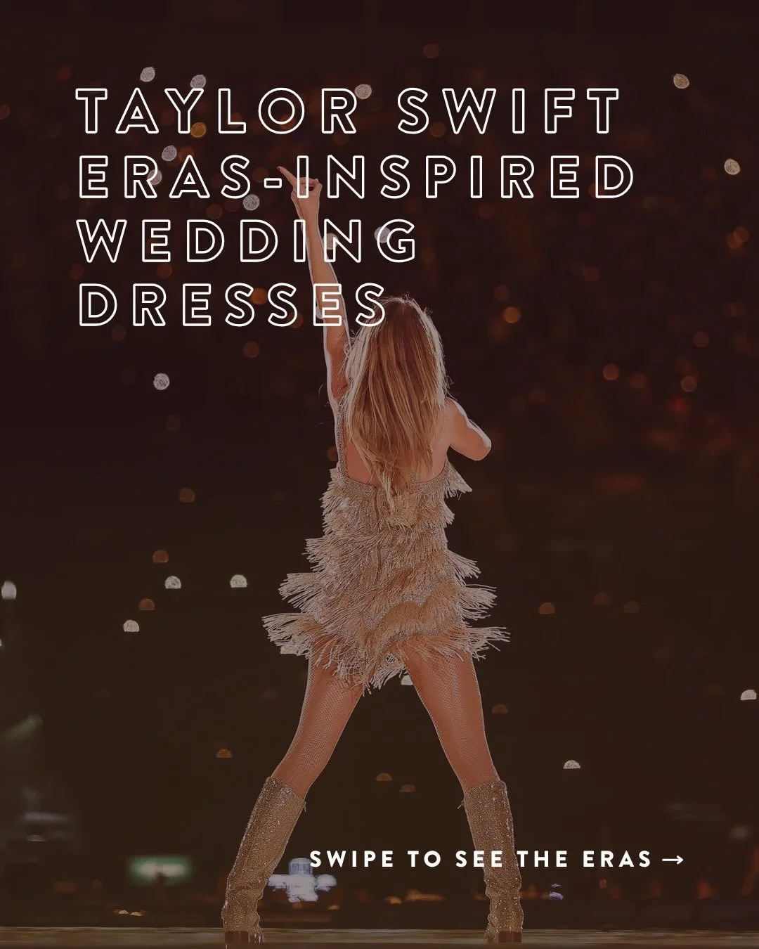 taylor swift&rsquo;s eras have given us no shortage of iconic style moments. every era has captured a chapter of her story &amp; a distinct aesthetic. 🤍

all of this has us thinking: if each era was a wedding dress, what would it be?

do you agree w