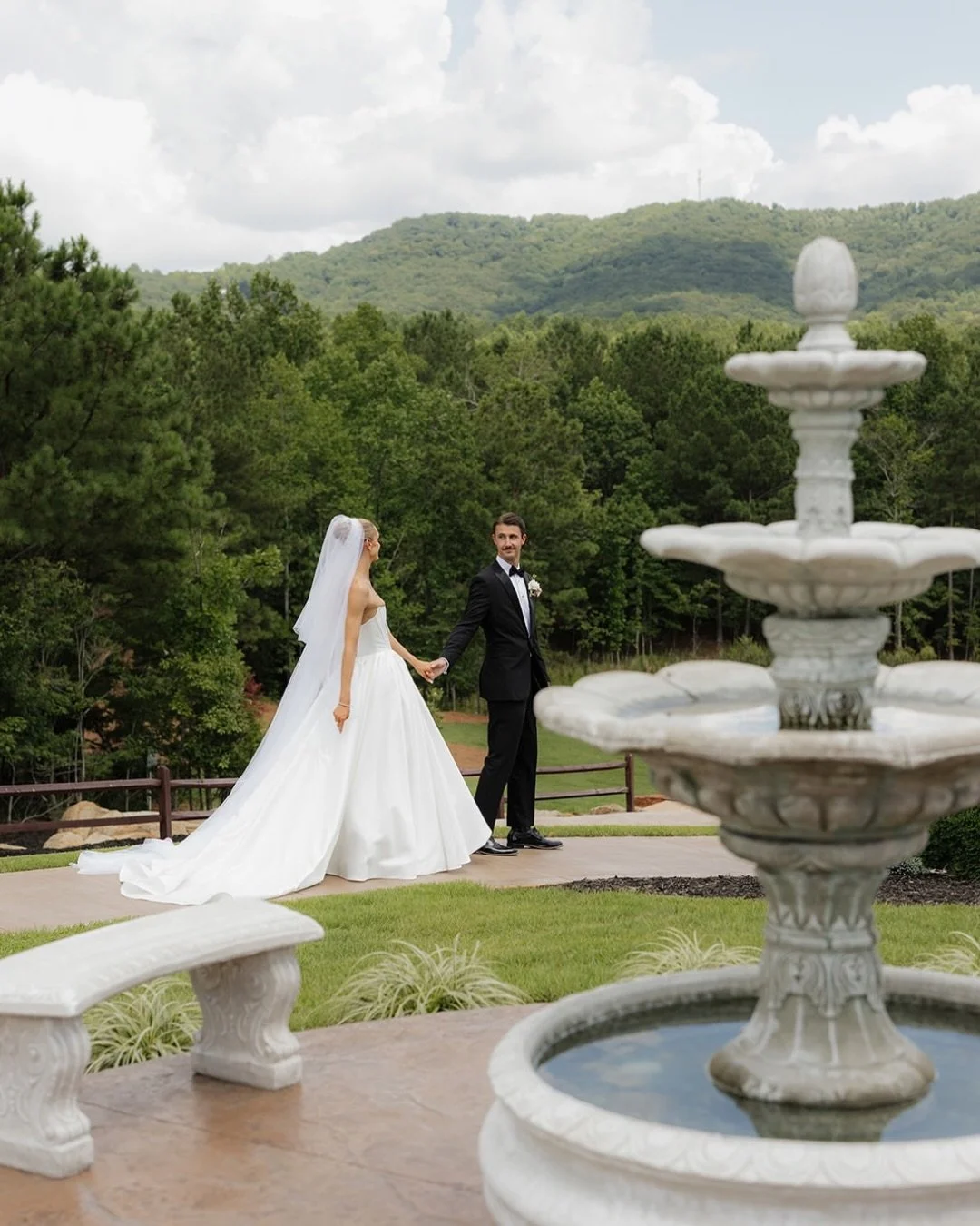 a day that looks straight out of a movie 🕊️

congratulations to &amp;AB atlanta bride maggie &amp; keenan! 🥂

dress | lake by @evalendel via &amp;AB #atlanta
photographer | @lexandtrev
venue | @thevenueatsharpmountain
planning, styling &amp; floral
