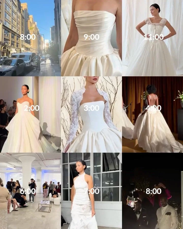 DITL at @nycbridalmarket 🖤 we had the best time getting to see so many incredible new collections, jaw dropping runway shows, &amp; quality time with our team! swipe to get a closer look 🕊️

we can&rsquo;t wait to get these new looks into our shops