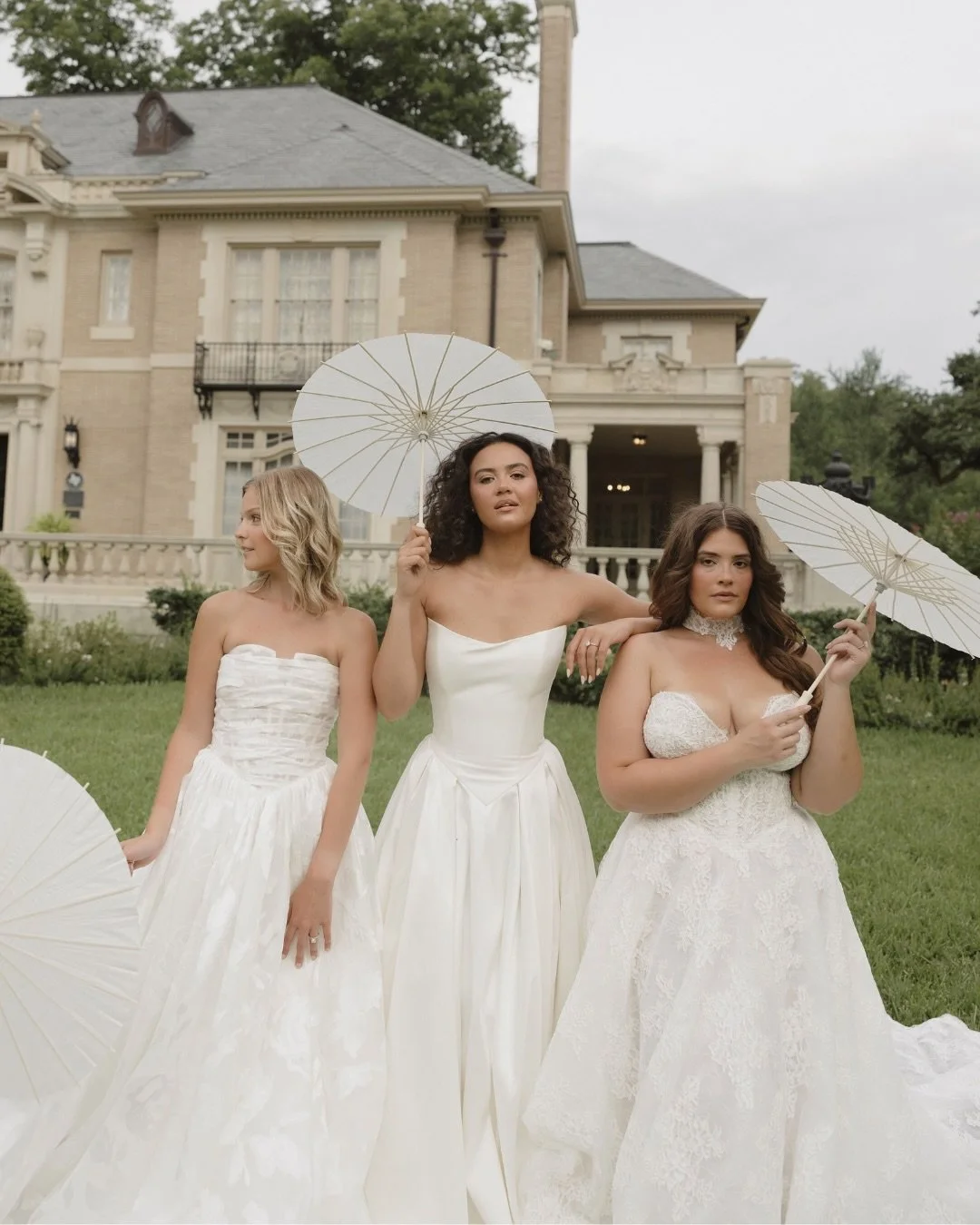 the romantic garden wedding inspo we&rsquo;ve been dreaming of 🕊️

featuring tuberose &amp; iberis by @alenaleenabridal &amp; isolde by @seraphine_bridal. shop these styles at select a&amp;b&eacute; &amp; @aandbexannabebridal locations ✨

photograph