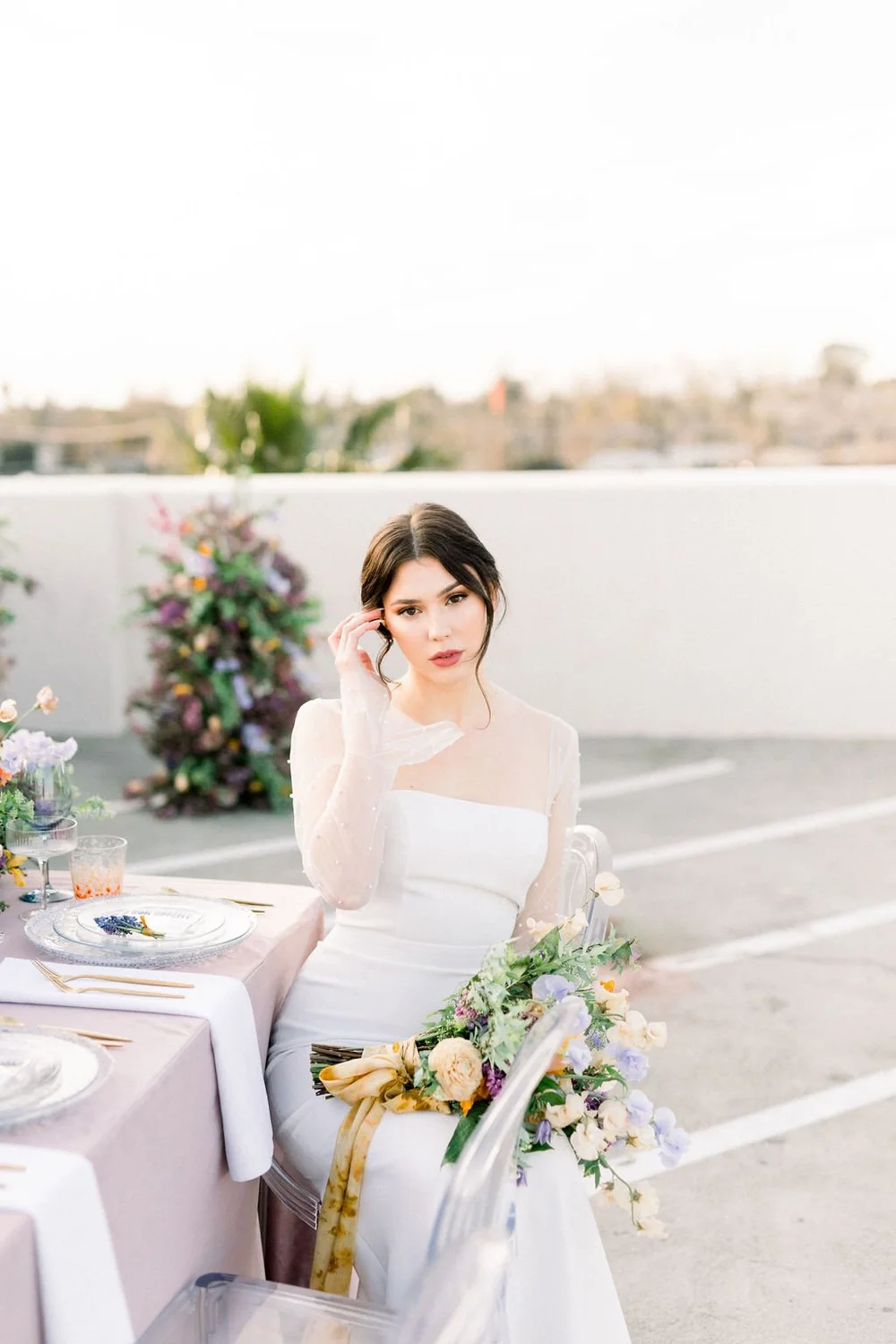 Vibrant Rooftop Styled Elopement in Anais Anette Wedding Dress｜a&bé bridal  shop