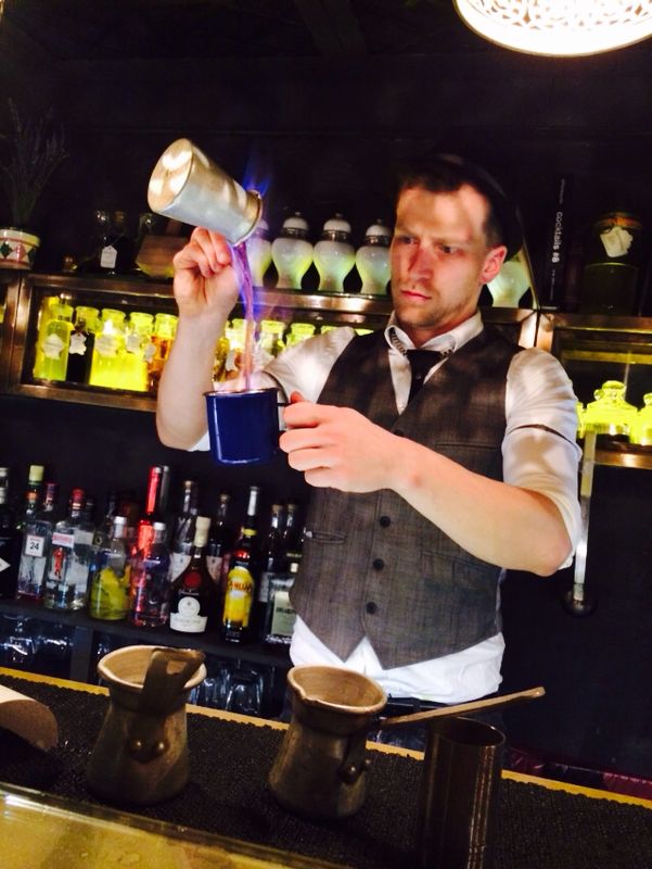 A front row seat and mixology lessons at Ayoush. Credit: Kiran Gill