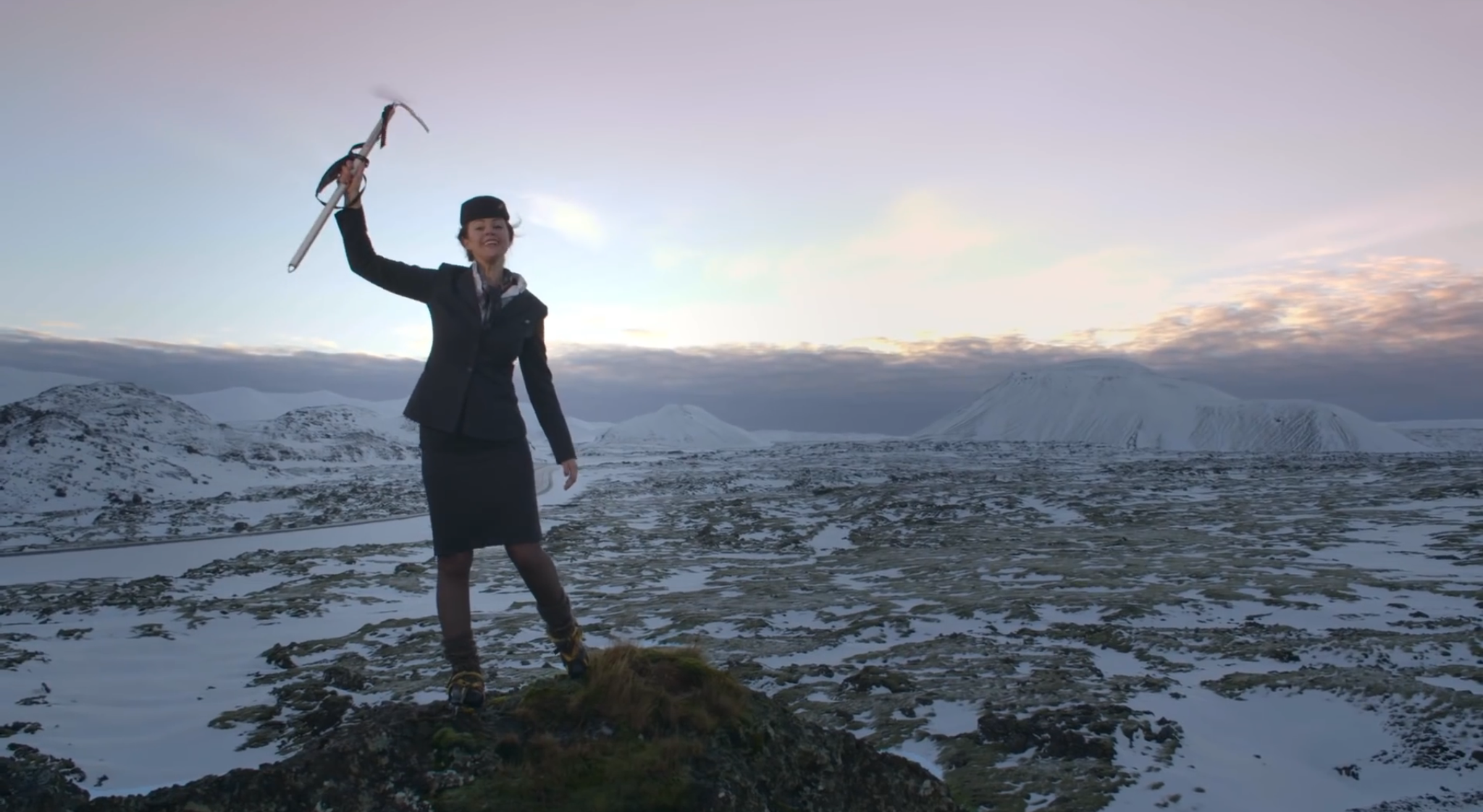 One of the Icelandair cabin crew available as a 'Stopover Buddy'