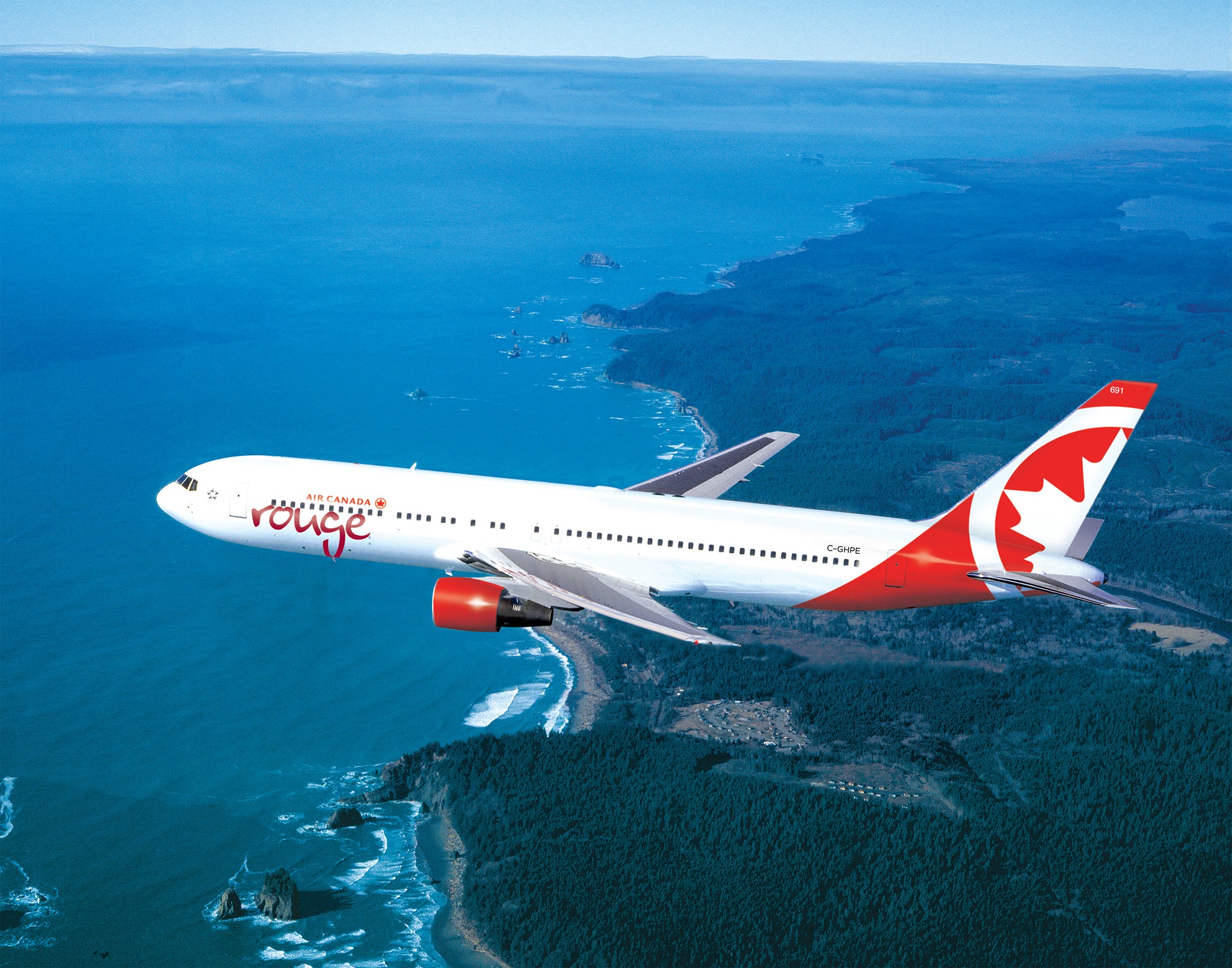 On long-haul flights Air Canada Rouge generally uses ageing Boeing 767-300ER aircraft