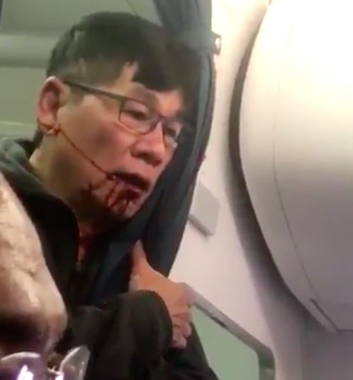 A photo of the ejected passenger that has gone viral on Twitter