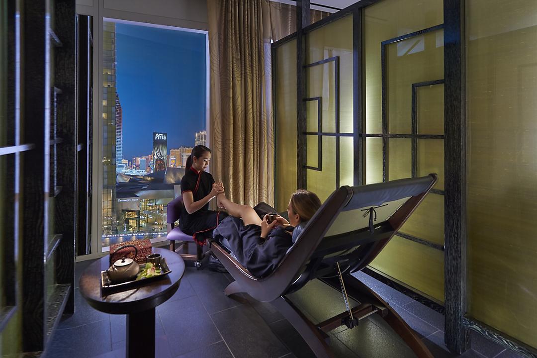 A Chinese foot treatment at the Spa at the Mandarin Oriental. Credit: M.O.