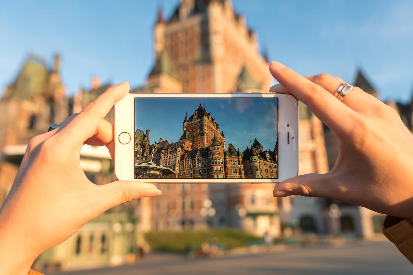 A Quebec City landmark, Fairmont Le Château Frontenac . Credit: Jeff Frenette Photography