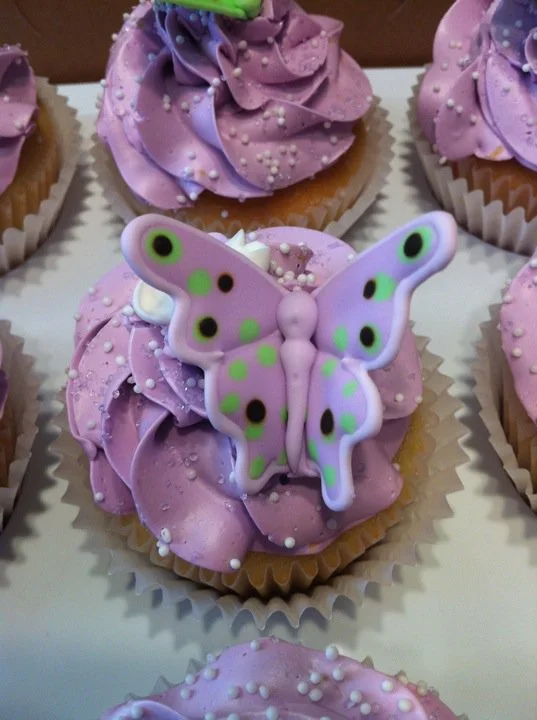 Lemon Cupcakes Flowers and Butterflies