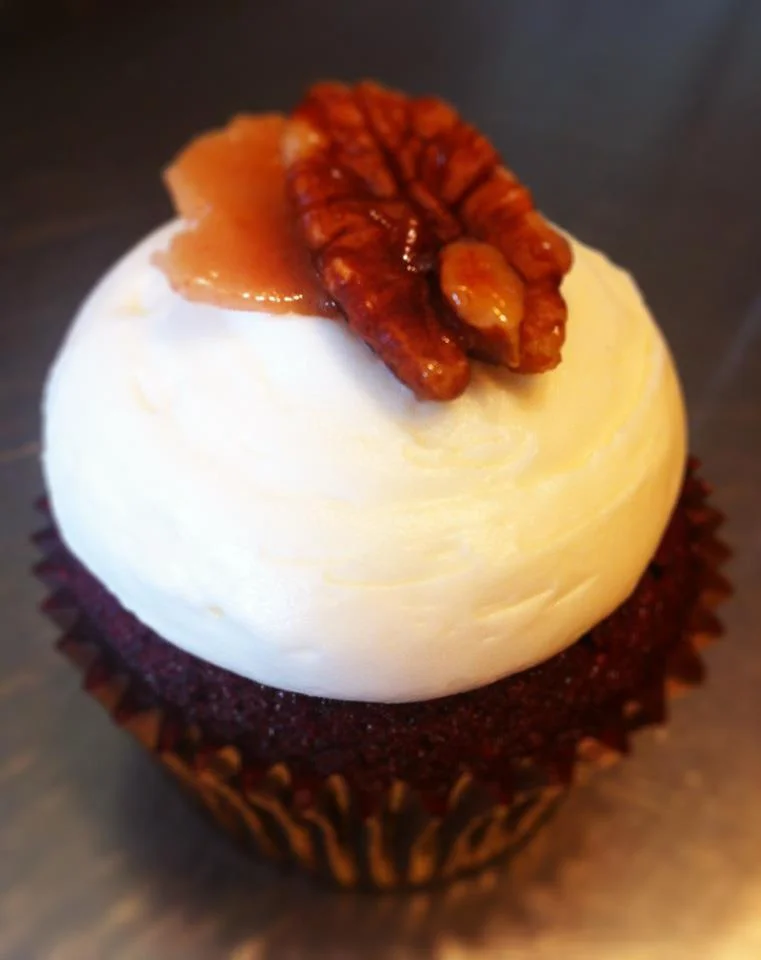 GF Red Velvet Cupcake w/candied pecan