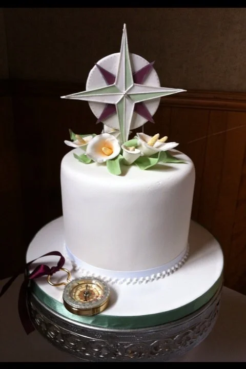 Compass Rose & Calla Lily Cake