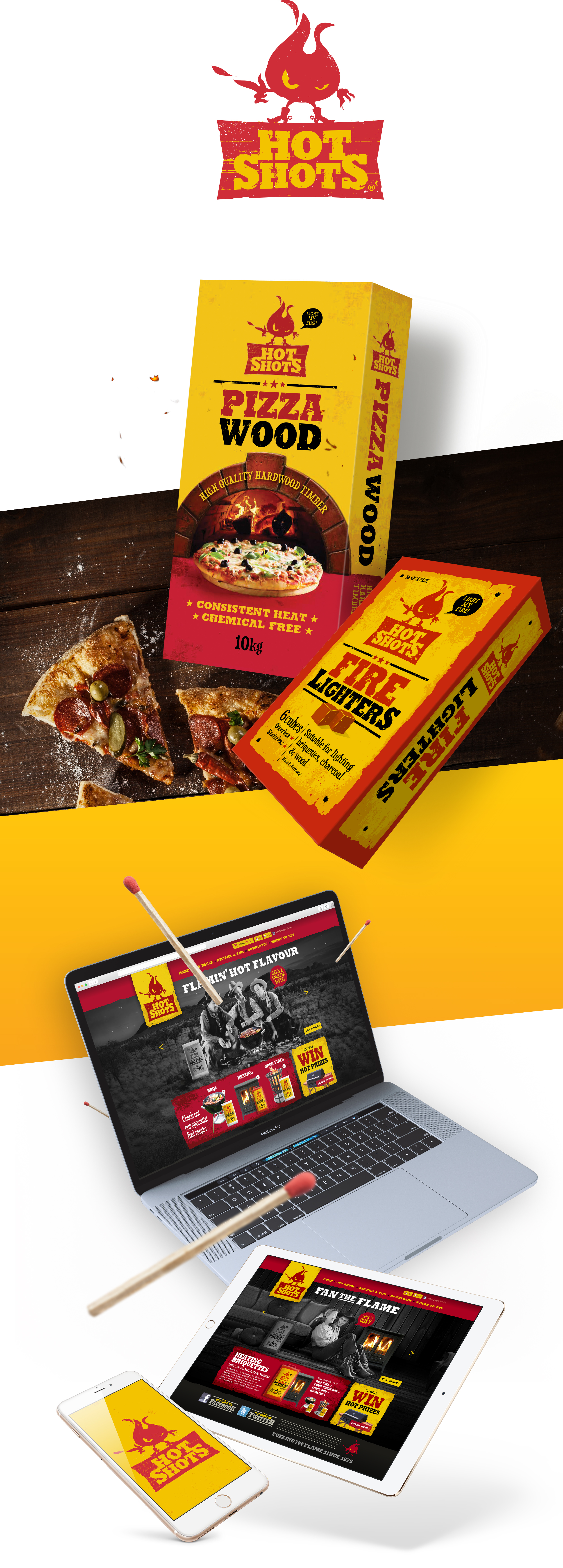 Hot Shots packaging and web design
