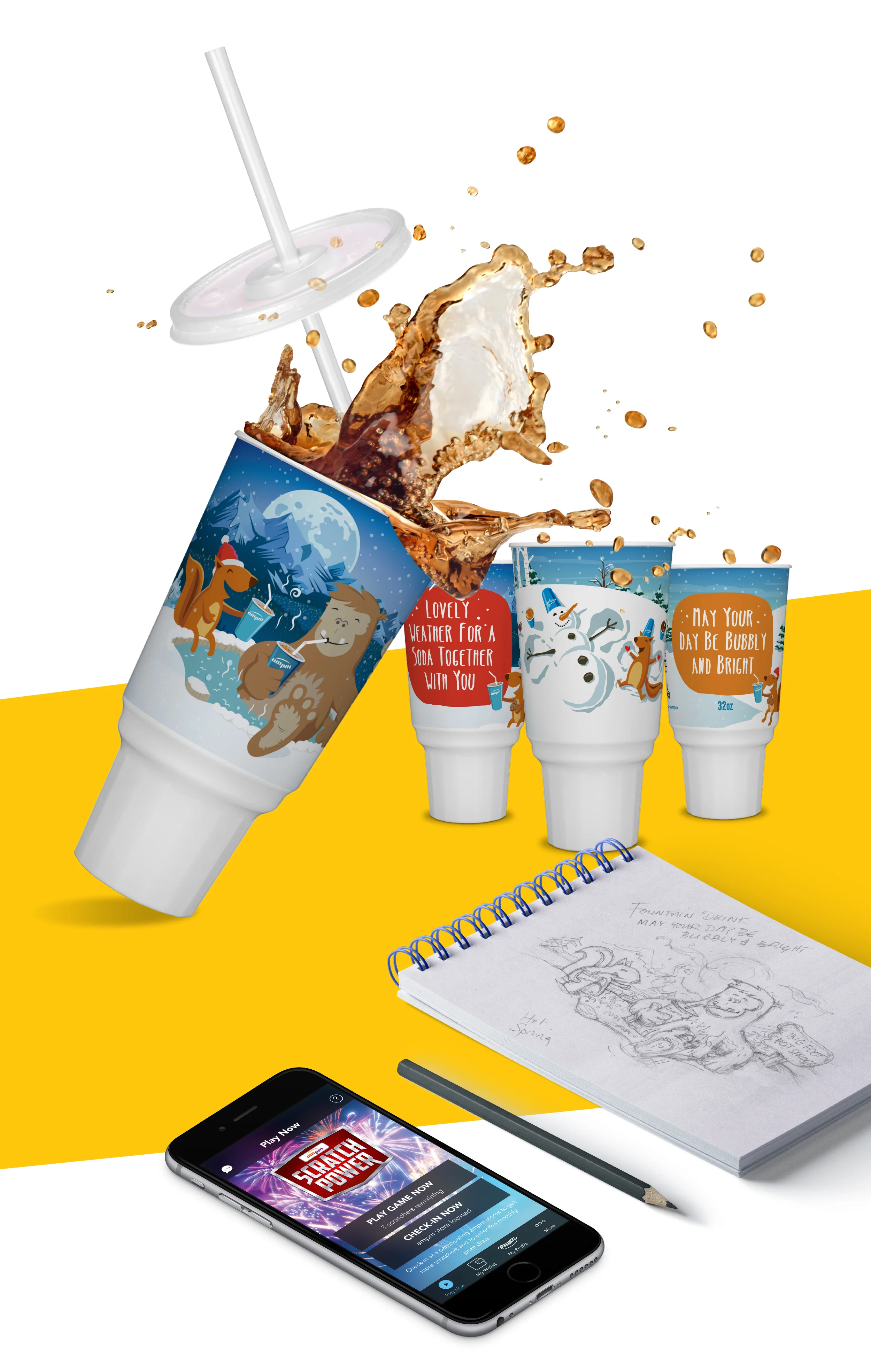 ampm collectable fountain cups and scratch power app
