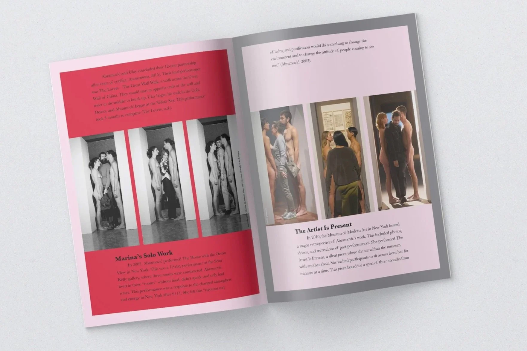An inside spread featuring “Imponderbilia” in 1997 and 2023