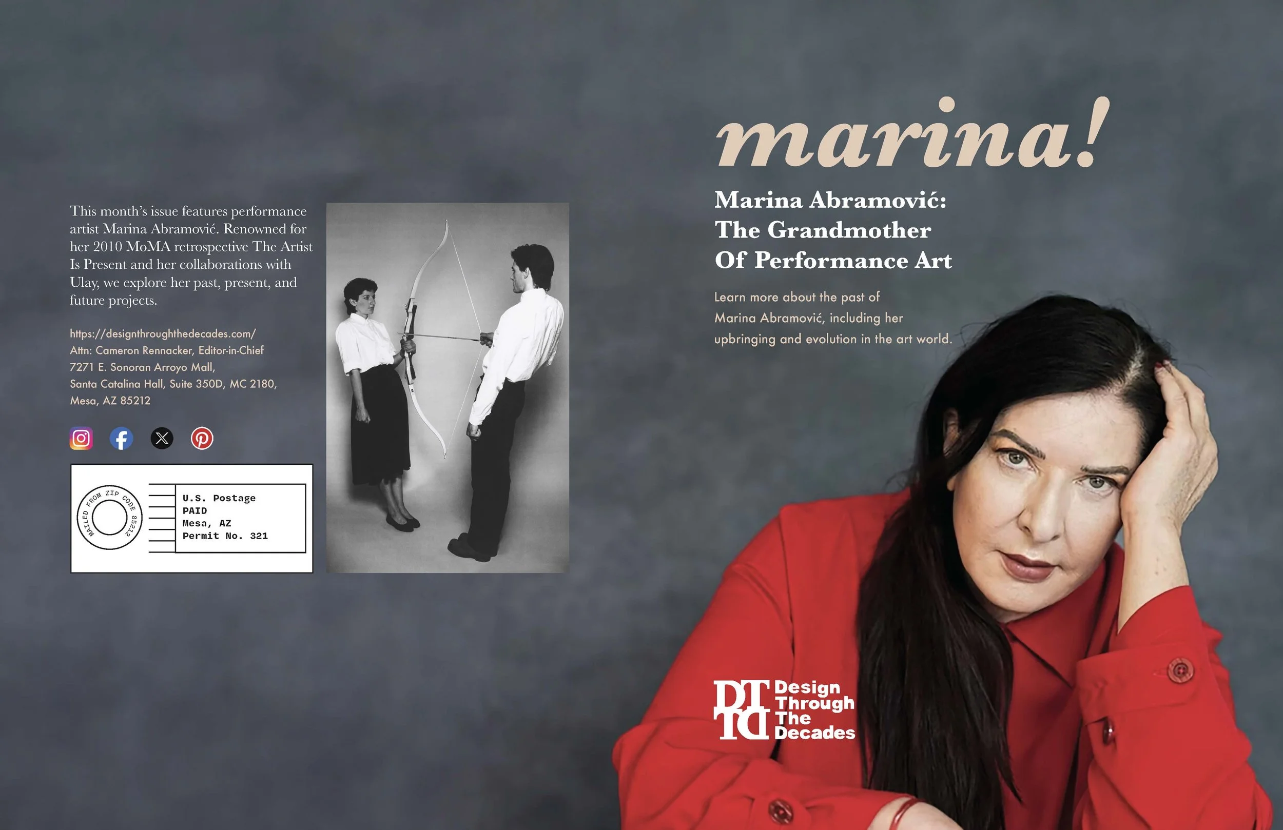 First draft of front and back magazine layouts