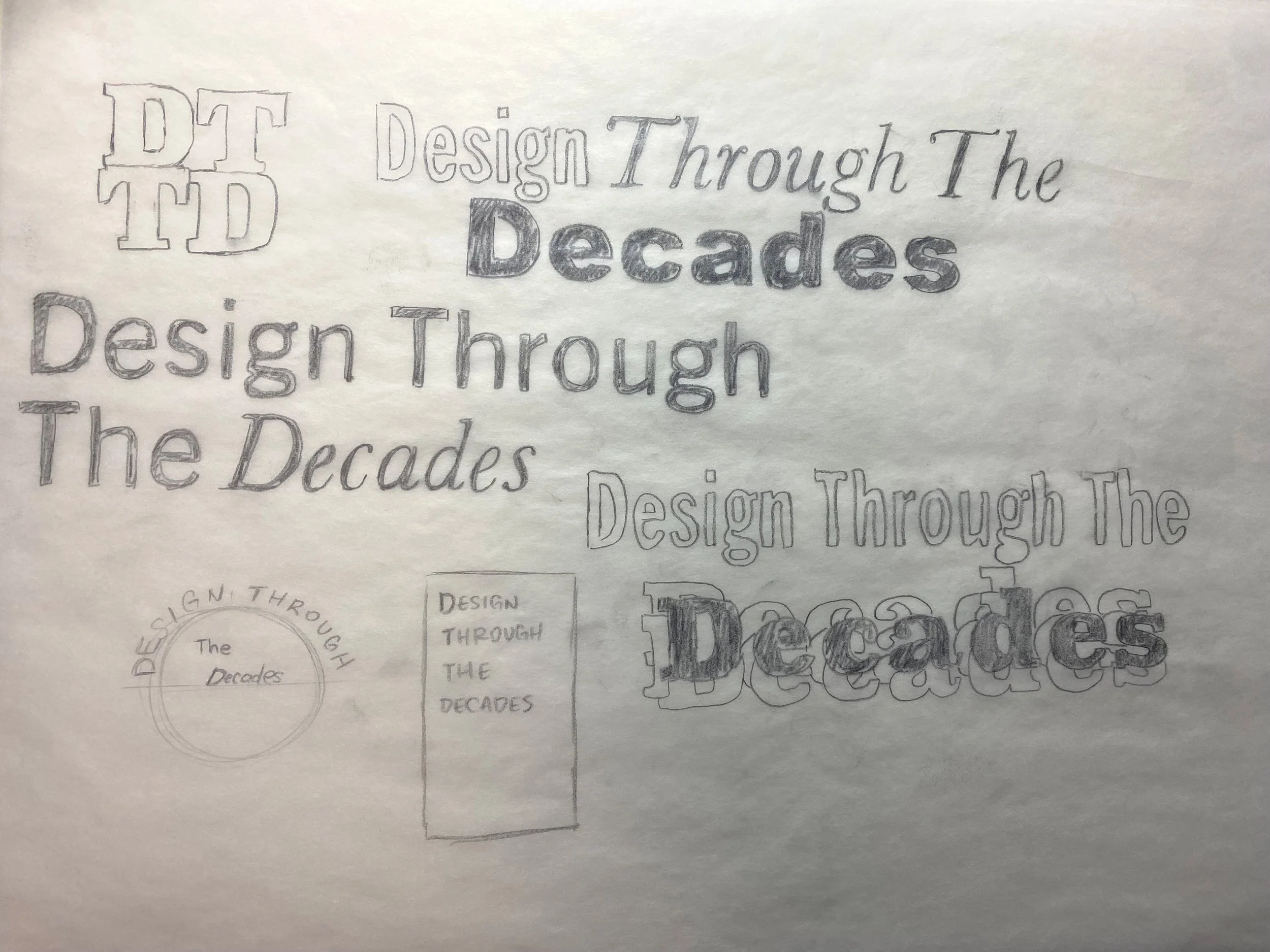 Design Through The Decades logo sketch
