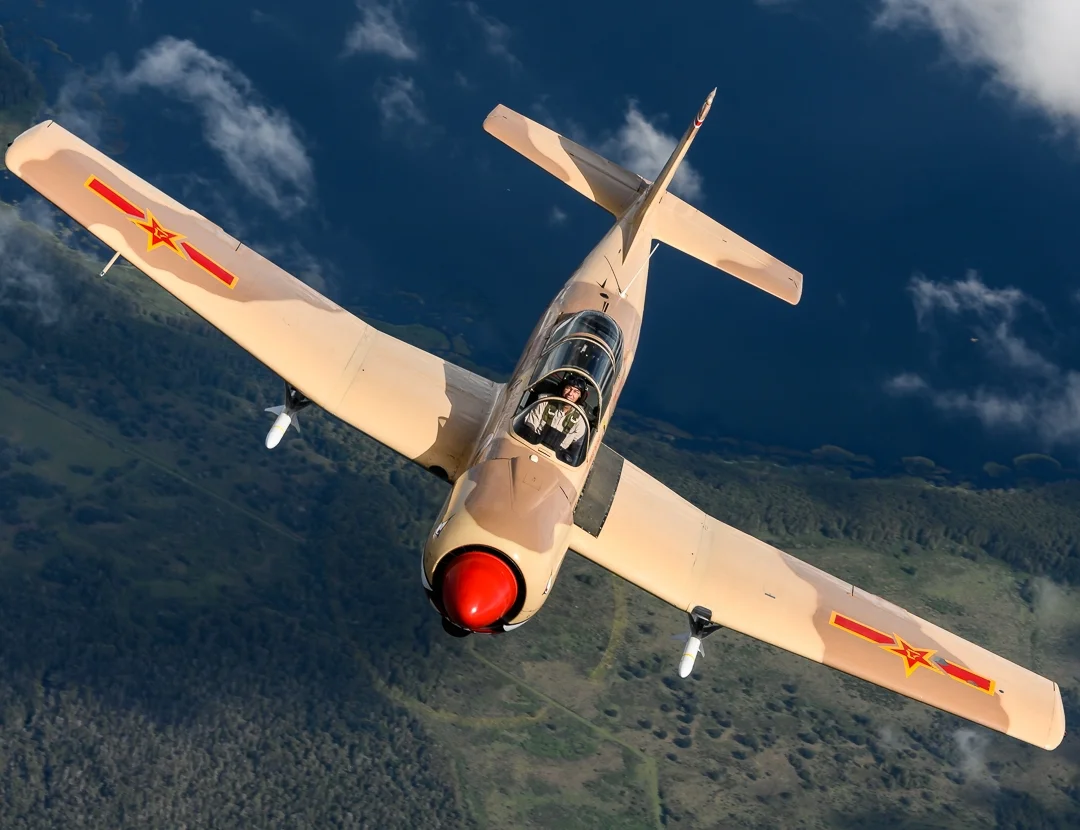 Our Nanchang CJ-6 subject closes in on the camera ship