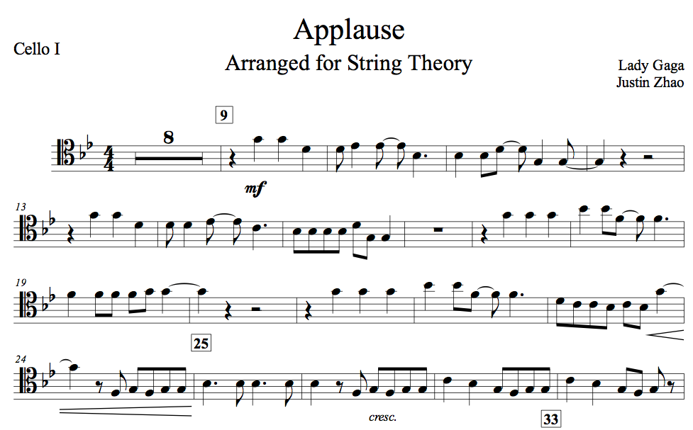 Applause - Lady Gaga for Cello Quintet