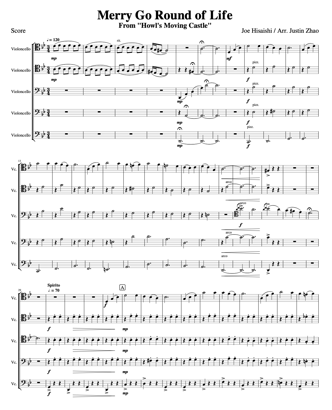 merry go round of life piano sheet pdf easy