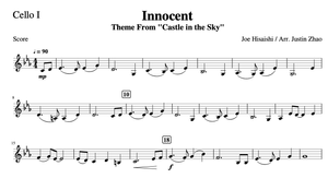 Innocent From Castle In The Sky Joe Hisaishi For Cello Quintet String Theory Cellos