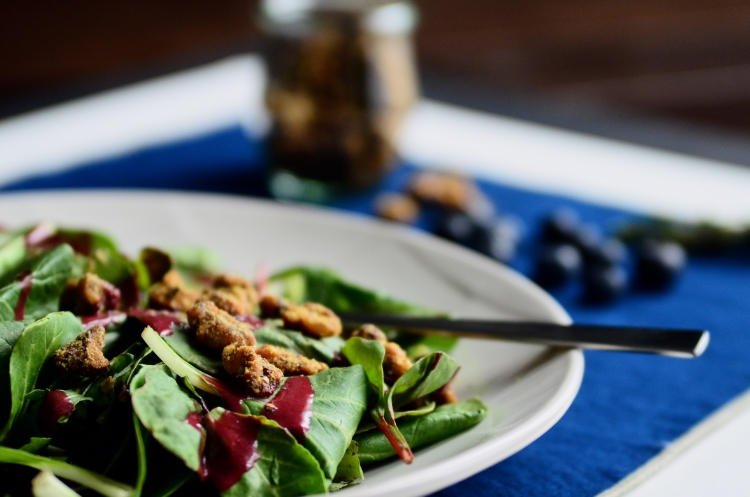 Blueberry Vinaigrette with Baby Greens and Toasted Walnuts | Seed Plant Water Grow